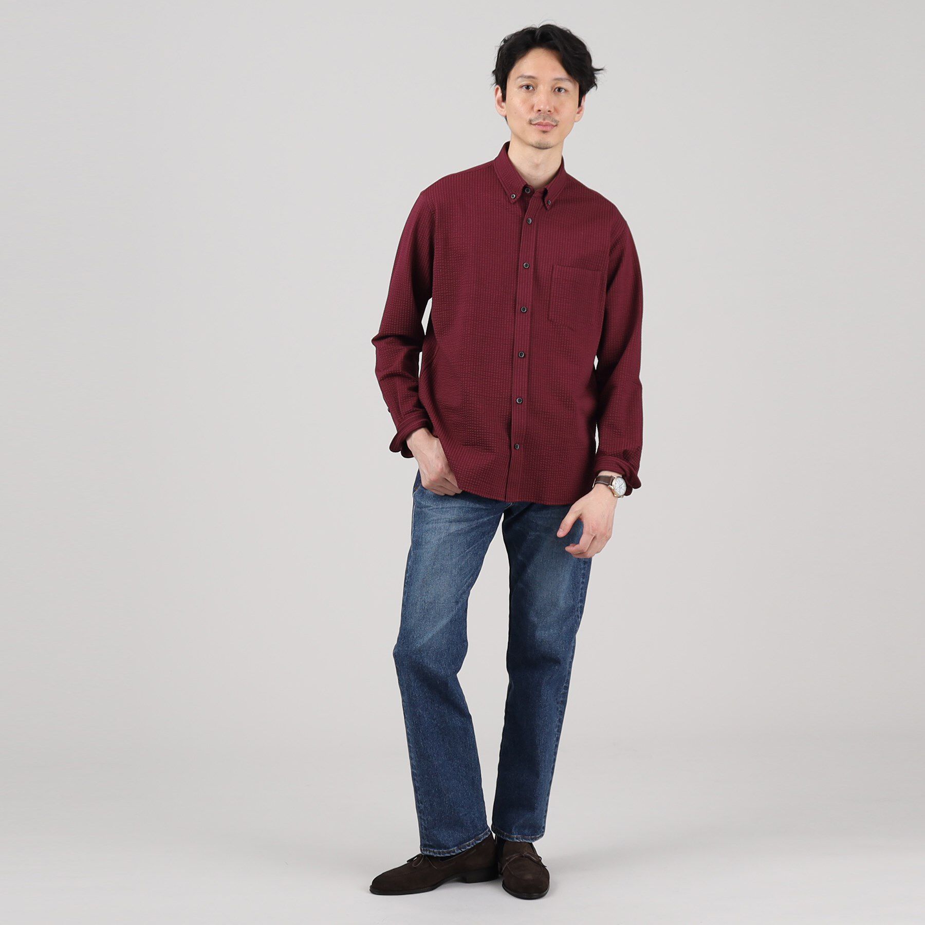 TAKEO KIKUCHI「【抗菌防臭/シーズンレス】シアサッカー ジャージシャツ」|シャツ・ブラウス|