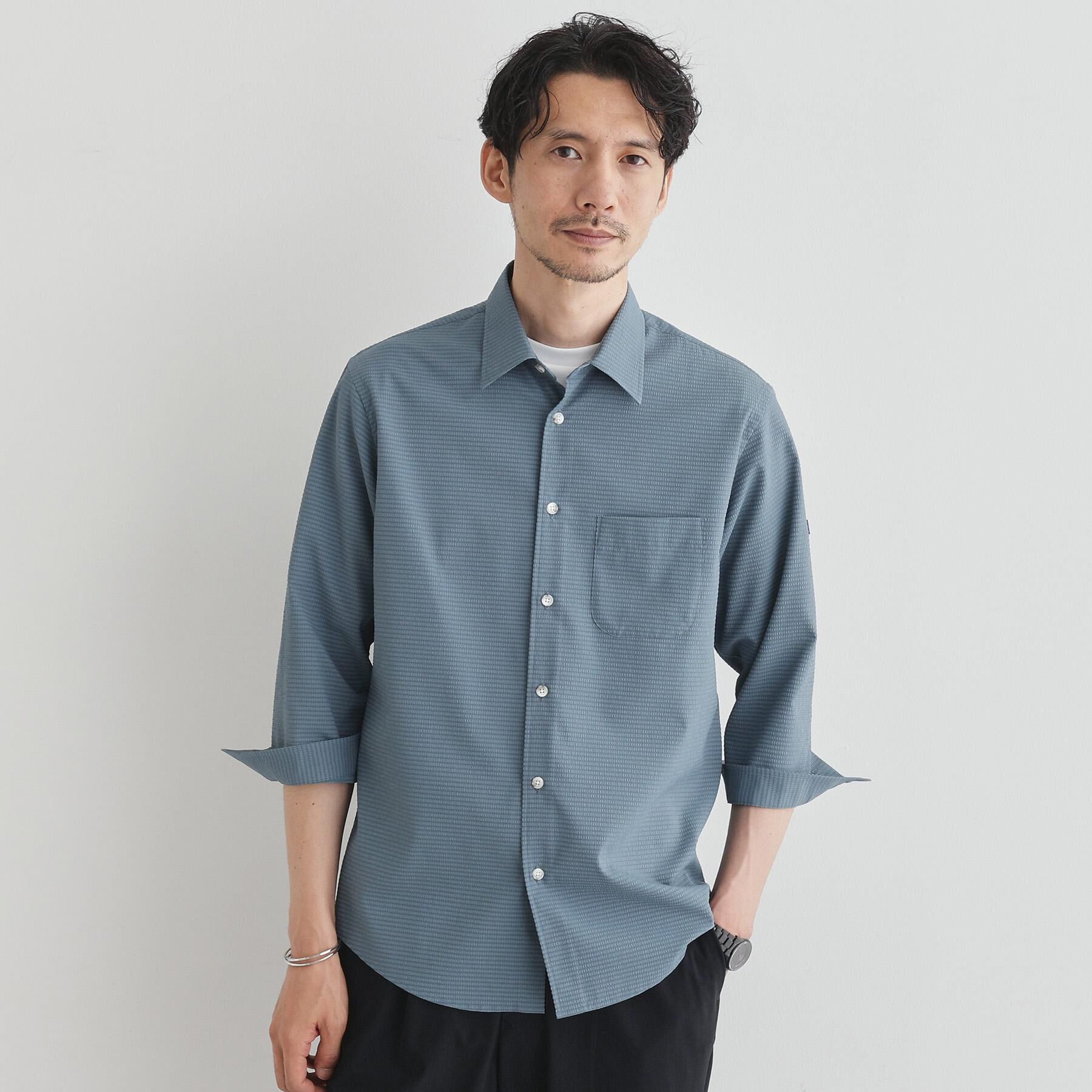 TAKEO KIKUCHI「【COOL CITY WEAR】DotAir（R）サッカー シャツ」|シャツ・ブラウス|