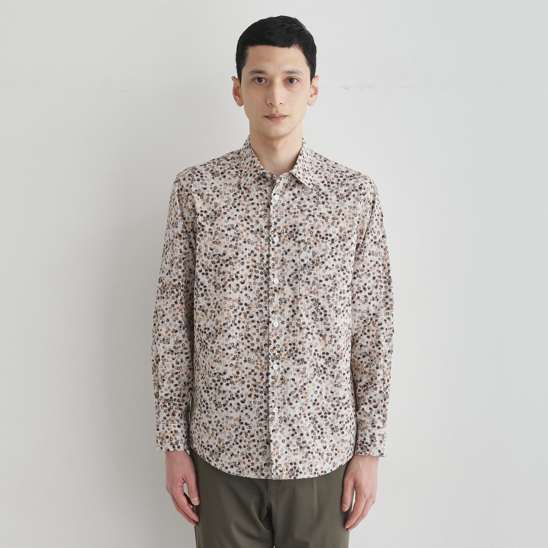 TAKEO KIKUCHI「ストライプ小花 長袖シャツ」|シャツ・ブラウス|