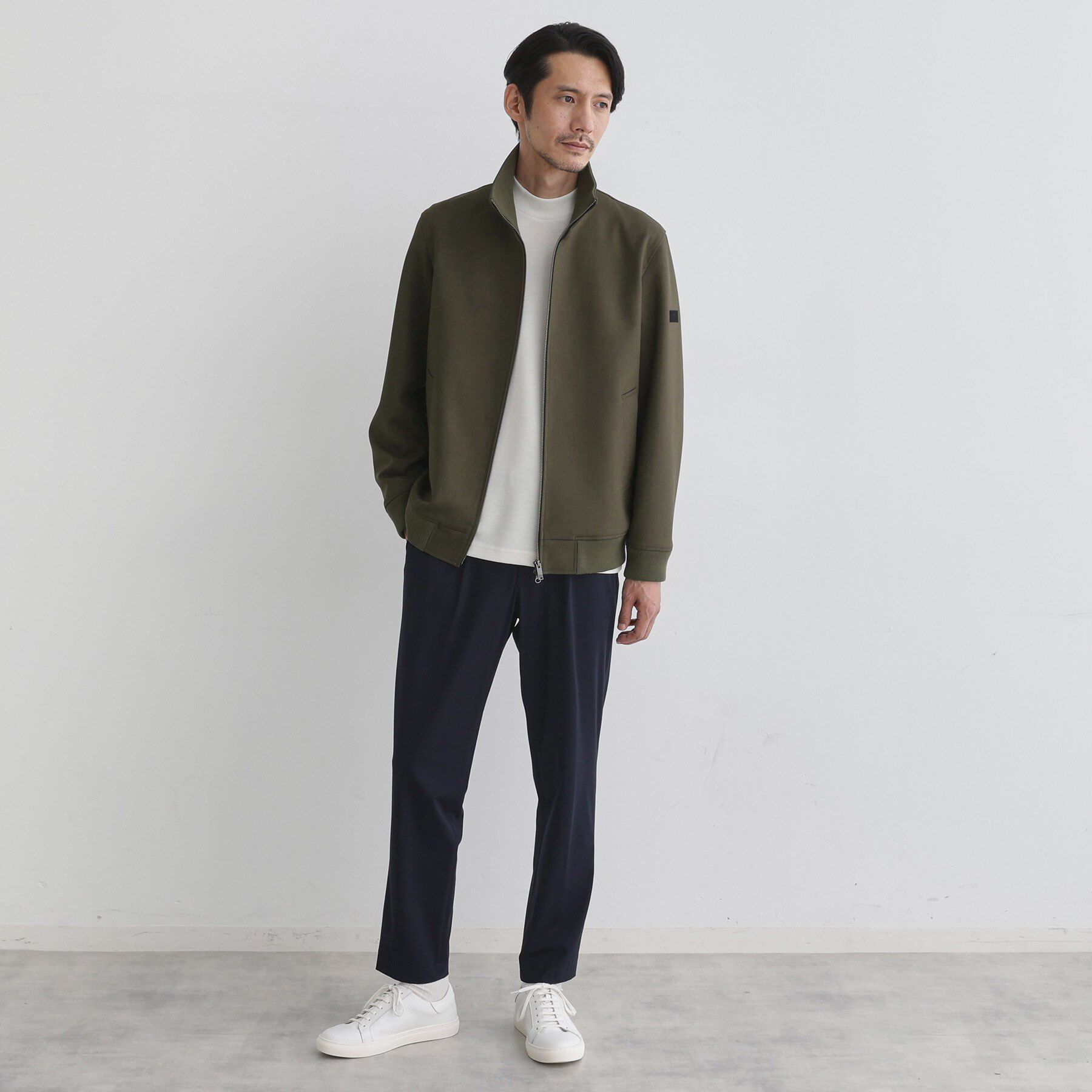 TAKEO KIKUCHI「【JUST ONE LAYER】ダウンファブリック ジップアップ リブ ブルゾン」|ブルゾン・スタジャン|