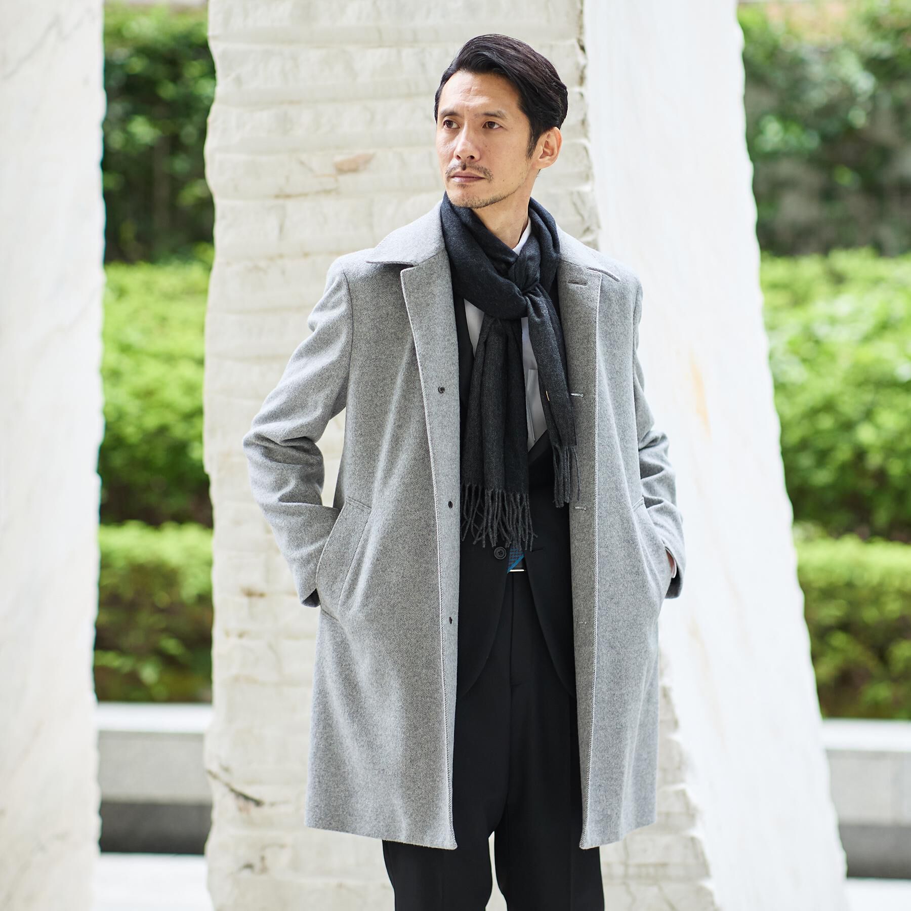 TAKEO KIKUCHI「【洗えるベビーカシミヤ】 ベビーカシミヤ無地マフラー」|ストール|