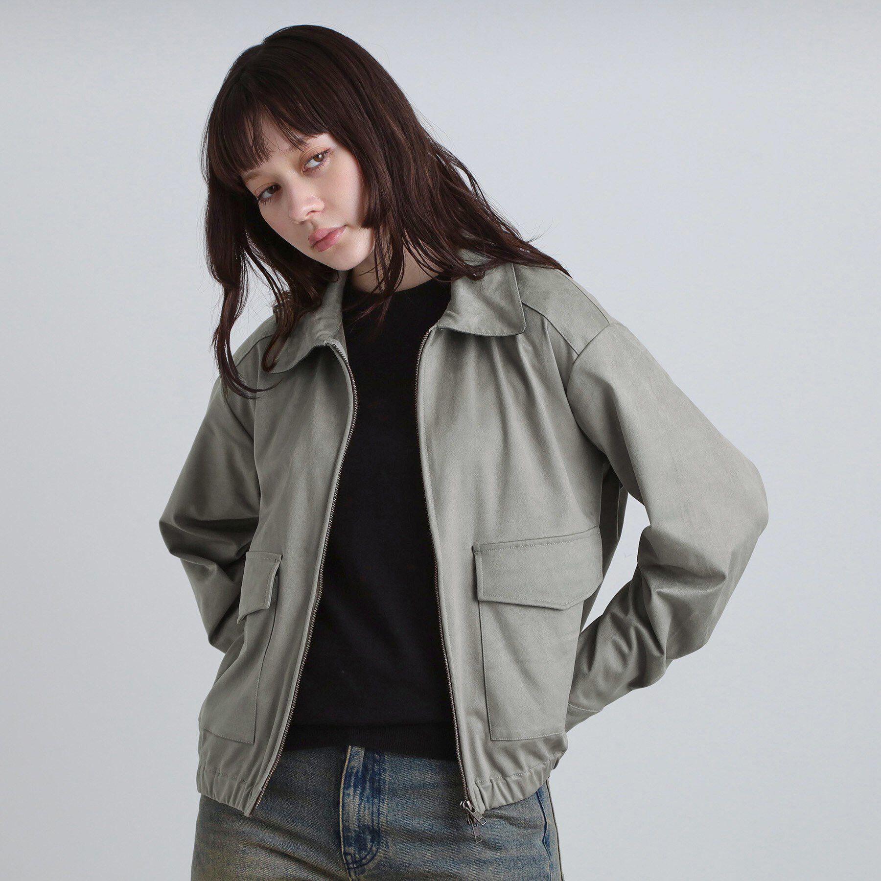 tk.TAKEO KIKUCHI「フェイクスエードシャツアウター」|ブルゾン・スタジャン|