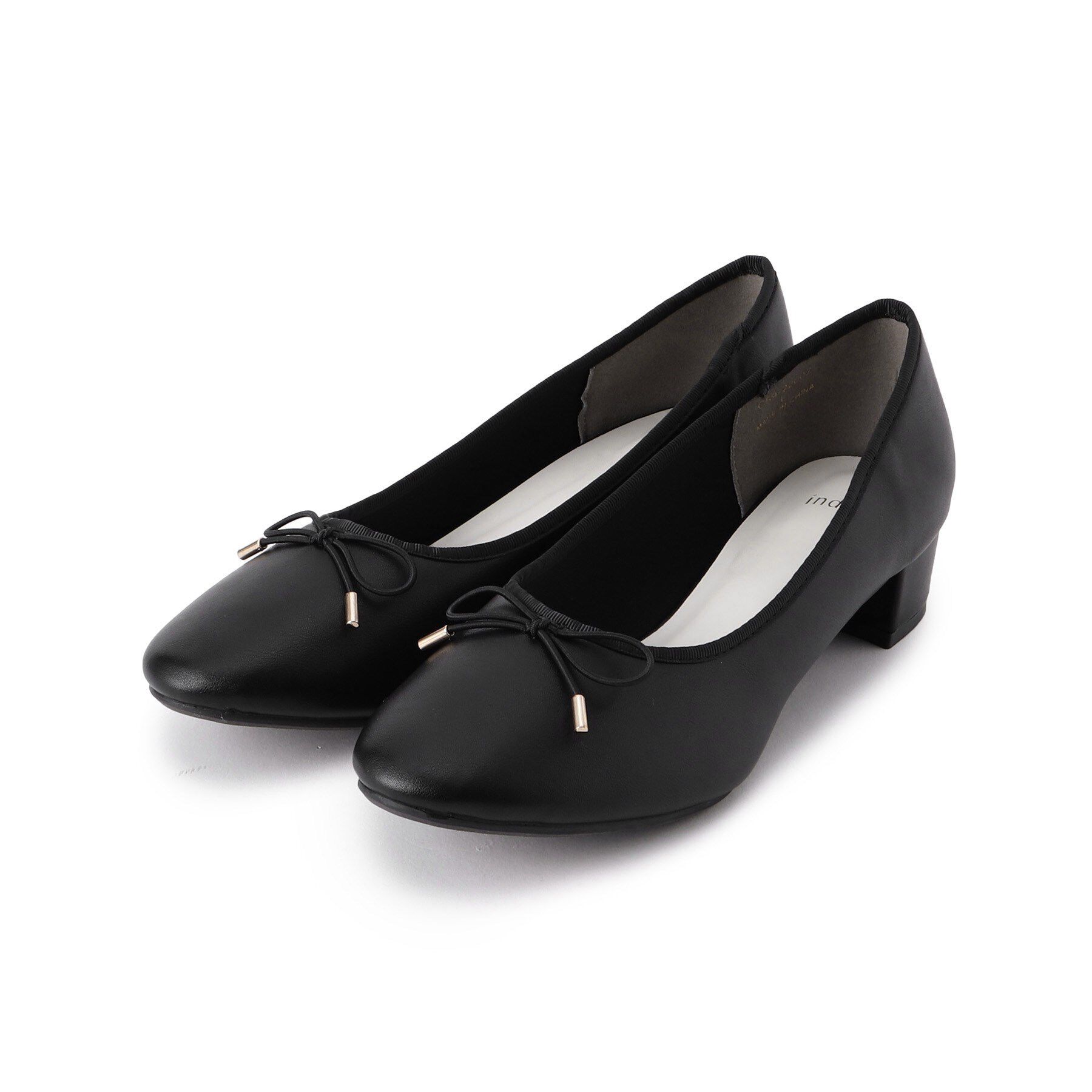 index「ラウンドトゥヒールバレエシューズ」|パンプス|ブラック(019)