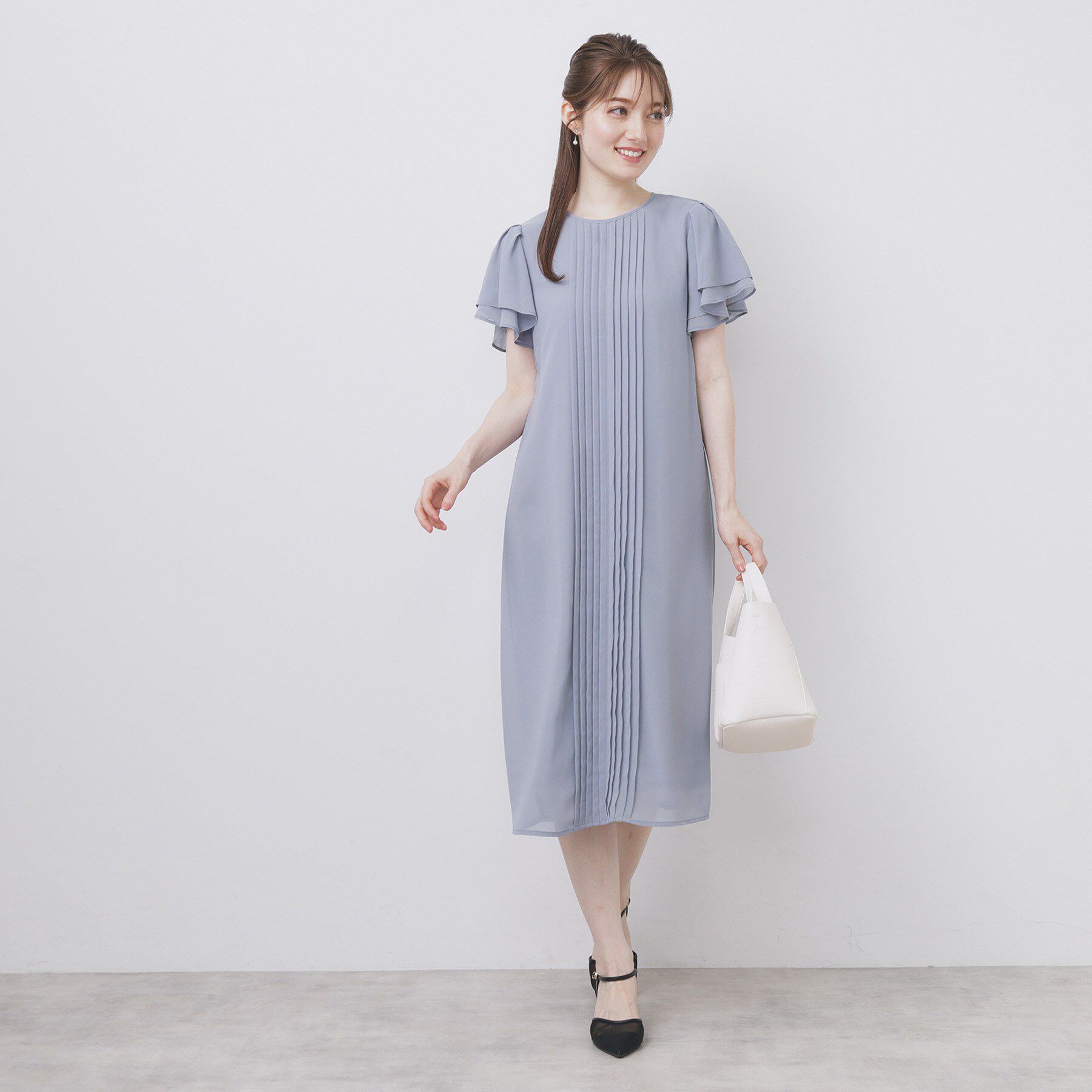 index「フロントタックIラインワンピース【洗濯機洗い可/防シワ】」|ワンピース|