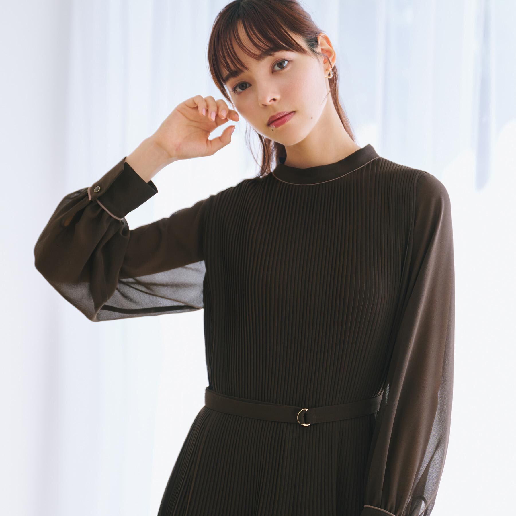 index「《5色展開/S-3Lサイズ》プリーツフレアワンピース【洗濯機OK/防シワ】」|ワンピース|