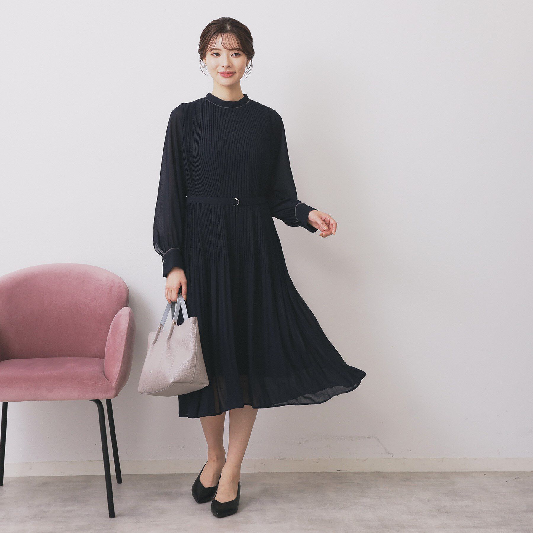 index「《5色展開/S-3Lサイズ》プリーツフレアワンピース【洗濯機OK/防シワ】」|ワンピース|