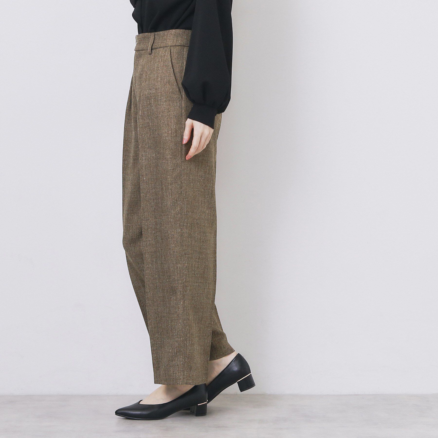 index「ツィード調ワイドストレートパンツ【洗濯機OK/防シワ】」|その他|