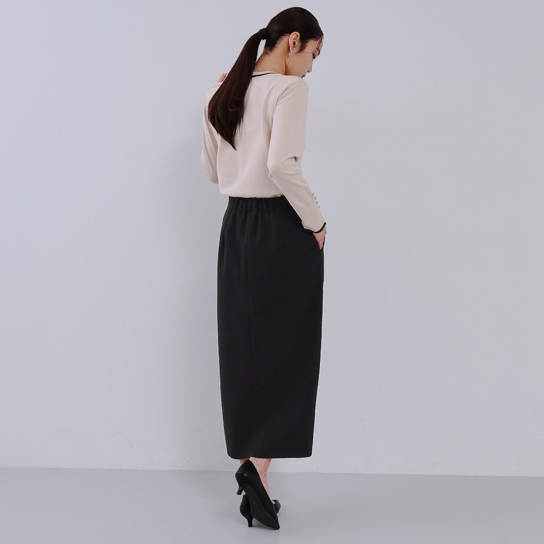 OPAQUE.CLIP「ウールライクストレッチタイトスカート【洗濯機洗い可】」|スカート|