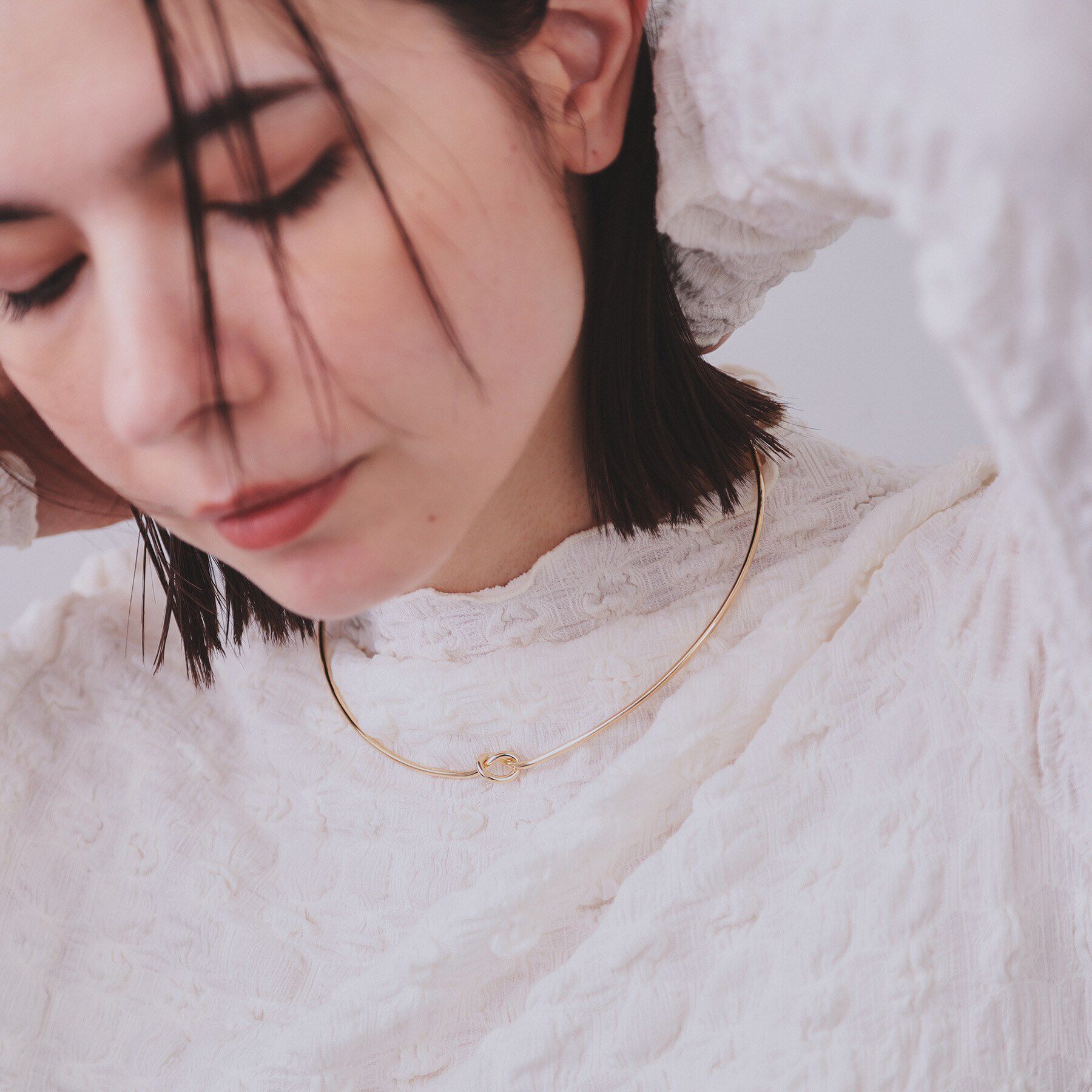 OPAQUE.CLIP「ねじりメタルチョーカー」|ネックレス|