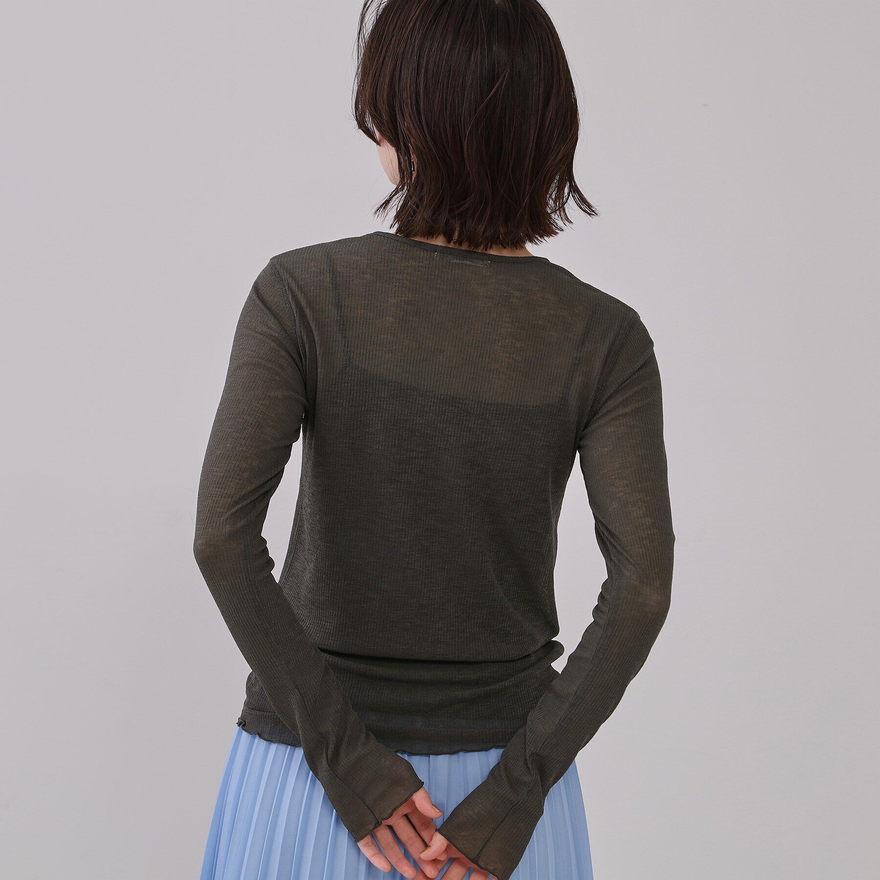 OPAQUE.CLIP「シアーリブカットソー【洗濯機洗い可】」|Tシャツ・カットソー|