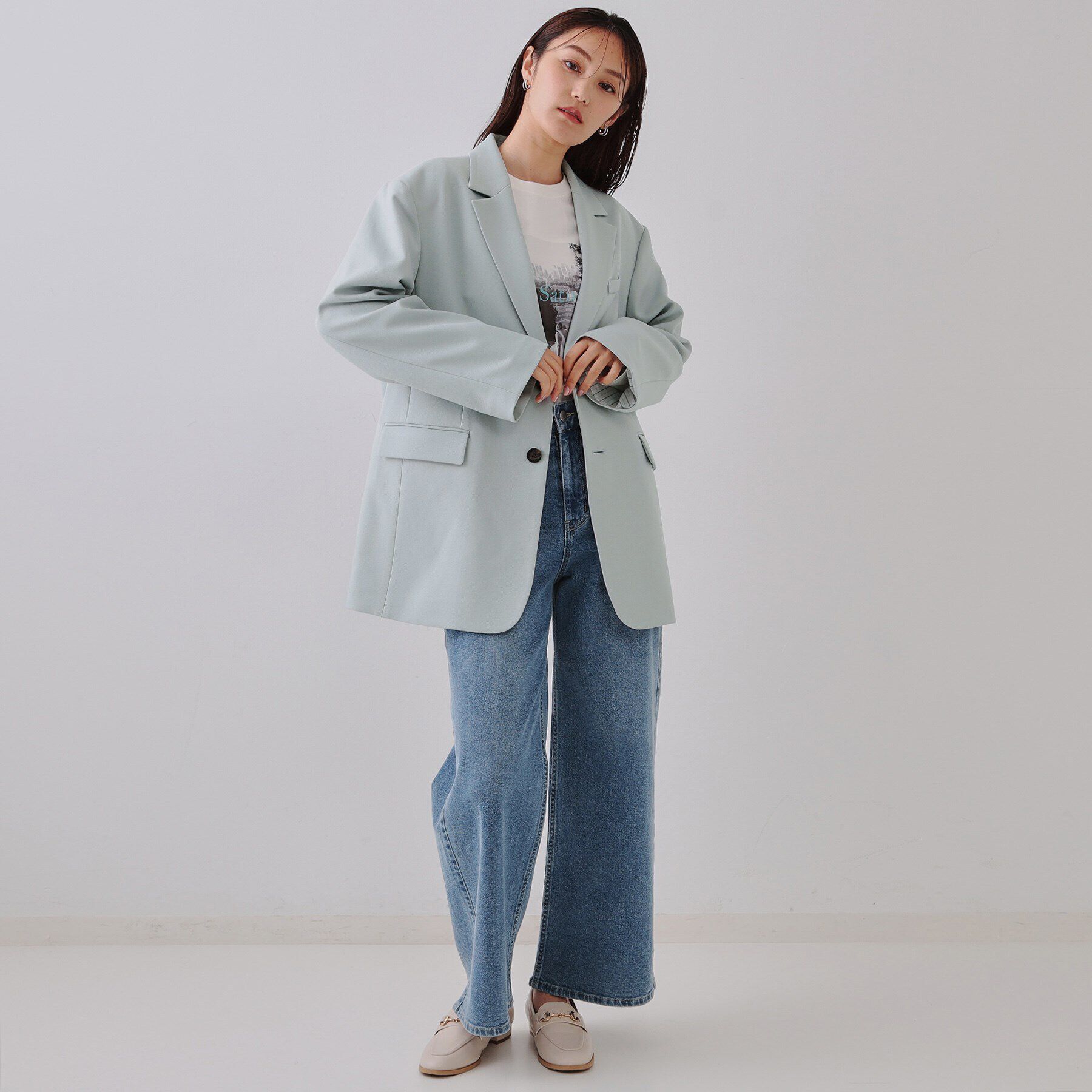 OPAQUE.CLIP「オーバーサイズテーラードジャケット【洗える】」|テーラードジャケット|