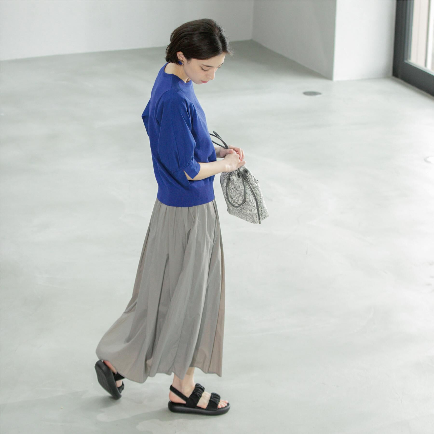 OPAQUE.CLIP「シアーヴィンテージイージーフレアスカート【洗濯機洗い可】」|スカート|