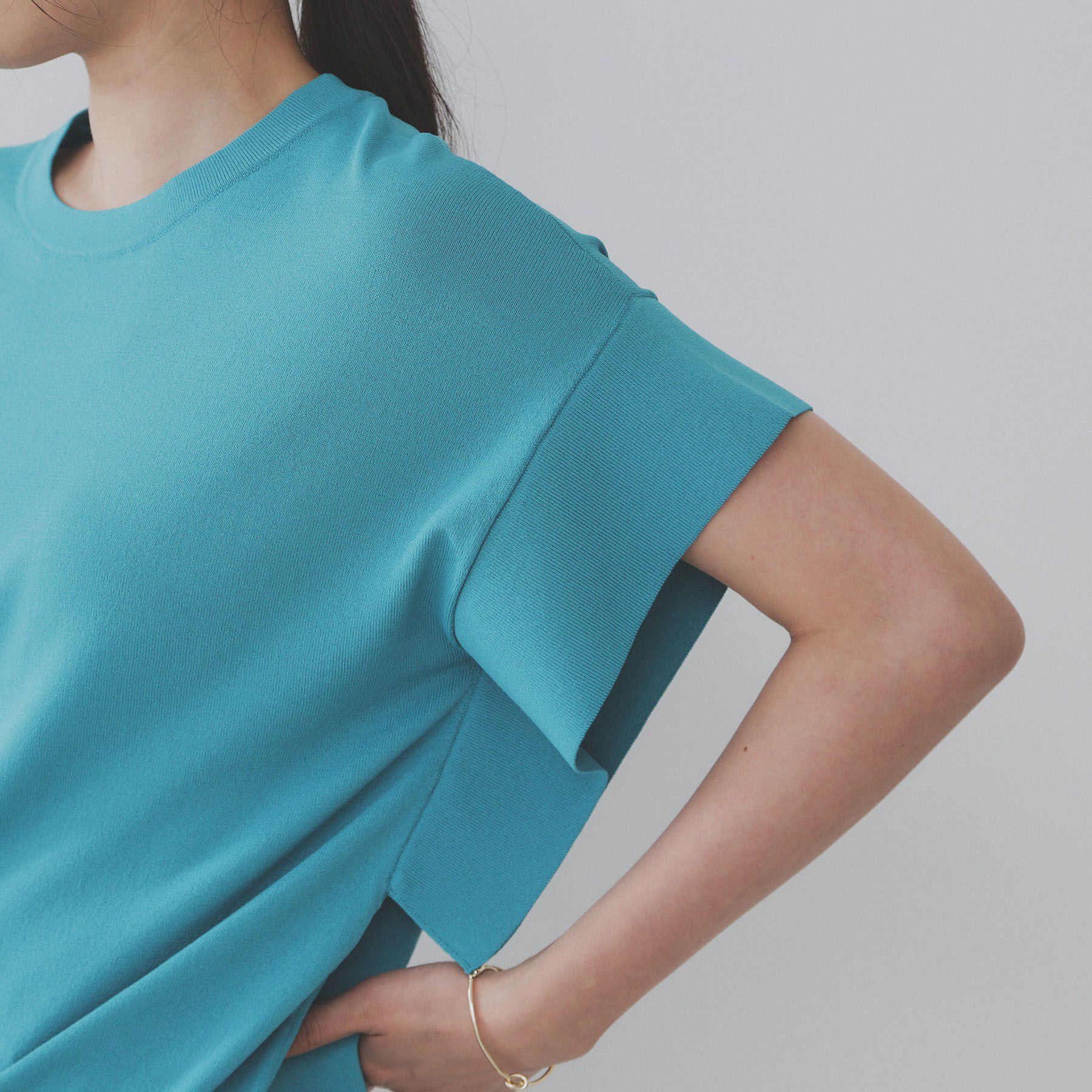 OPAQUE.CLIP「フリルスリーブニット【UVケア/接触冷感/洗濯機洗い可/抗ピル】」|ニット・セーター|