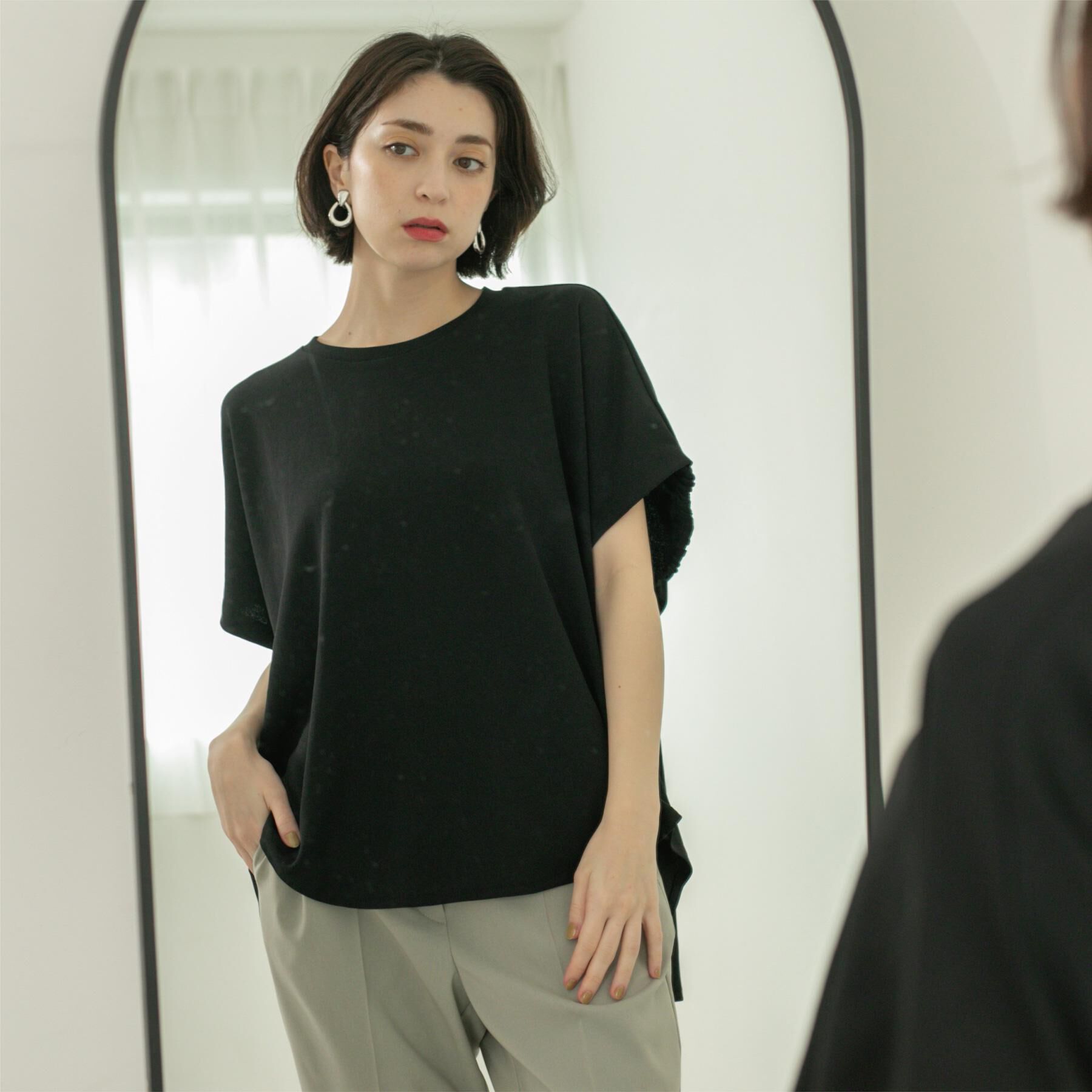 OPAQUE.CLIP「リラクシードルマンスリーブトップス【UV/吸水速乾/洗濯機洗い可】」|Tシャツ・カットソー|