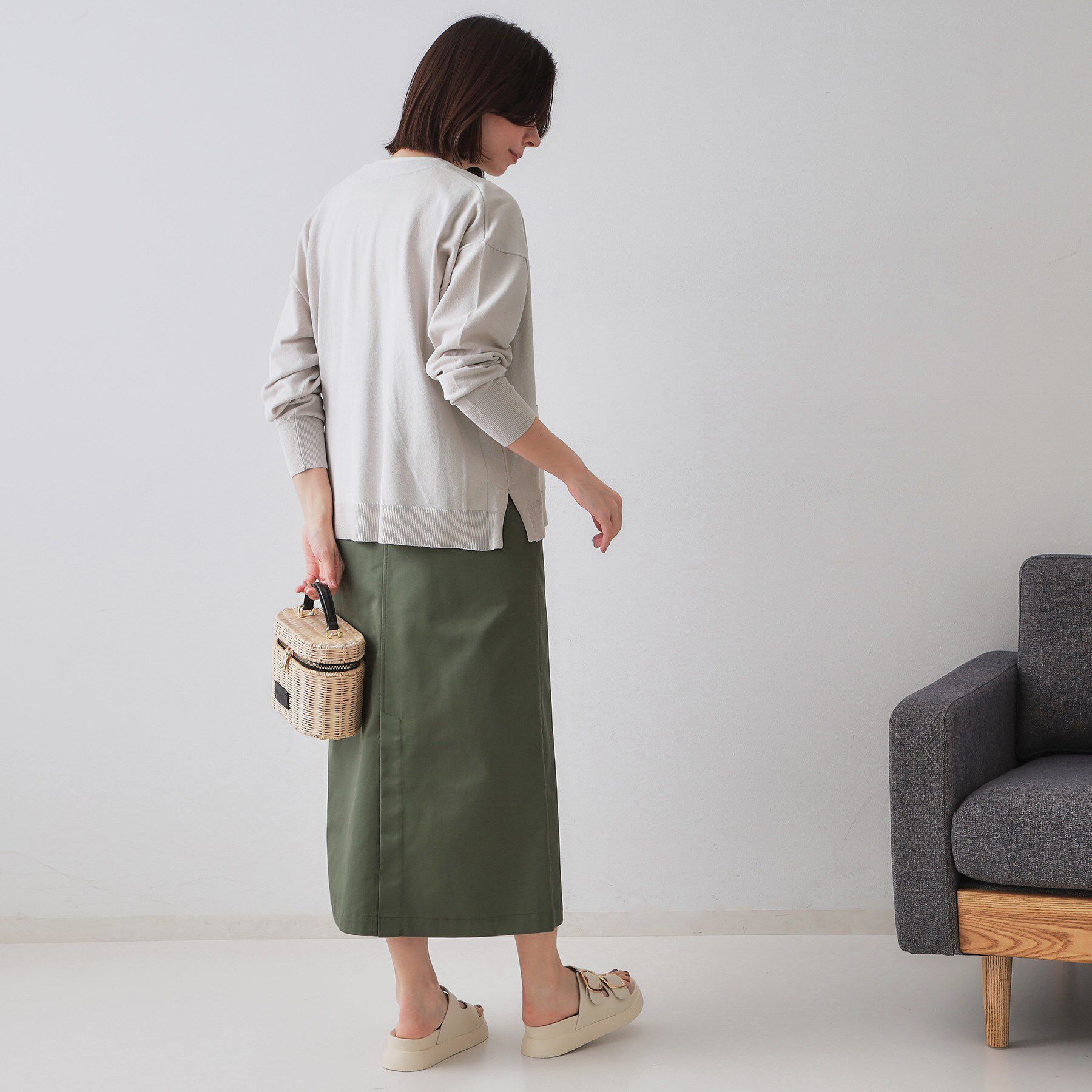 OPAQUE.CLIP「ワイドVネックニットカーディガン【洗濯機洗い可】」|カーディガン|