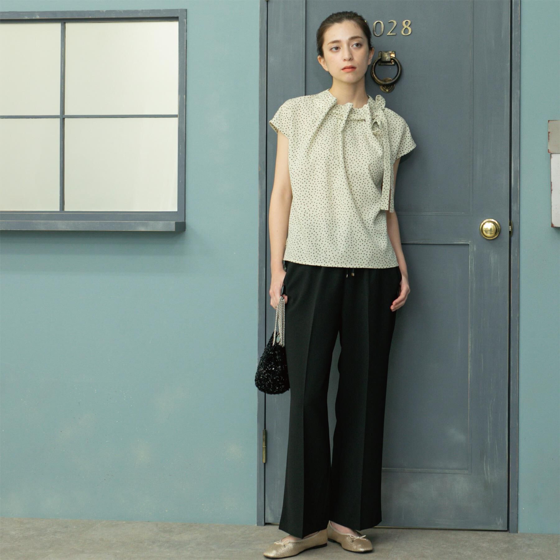 OPAQUE.CLIP「ラッピングボウタイドットブラウス【洗濯機洗い可】」|シャツ・ブラウス|