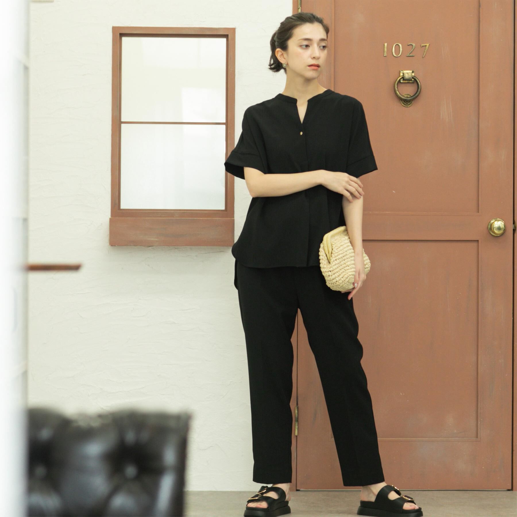 OPAQUE.CLIP「《丈が選べる/SS-LLサイズ》美脚ストレッチイージーテーパードパンツ/セットアップ対応【防シワ/洗」|その他|