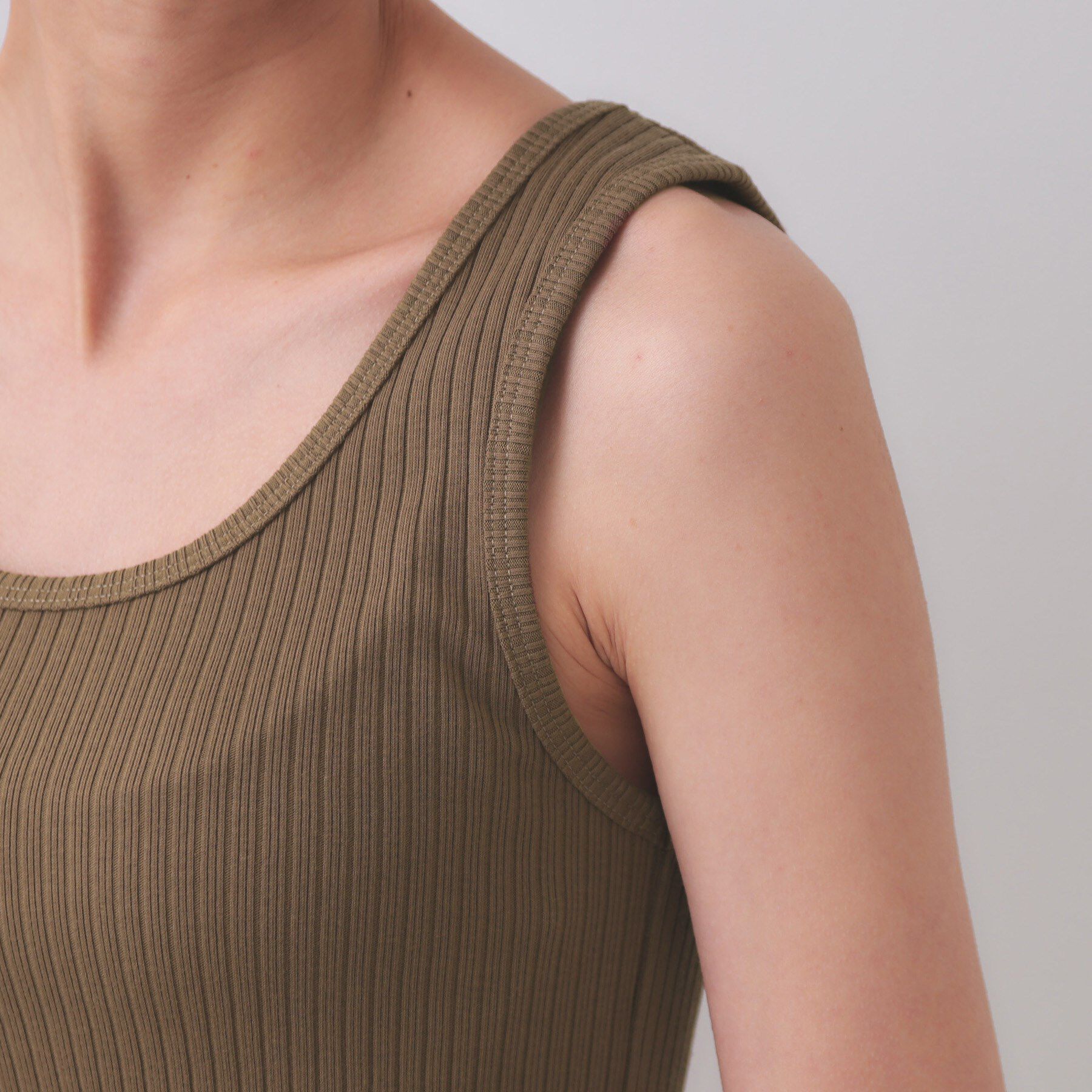 OPAQUE.CLIP「ベーシックテレコタンクトップ【洗濯機洗い可】」|キャミソール|