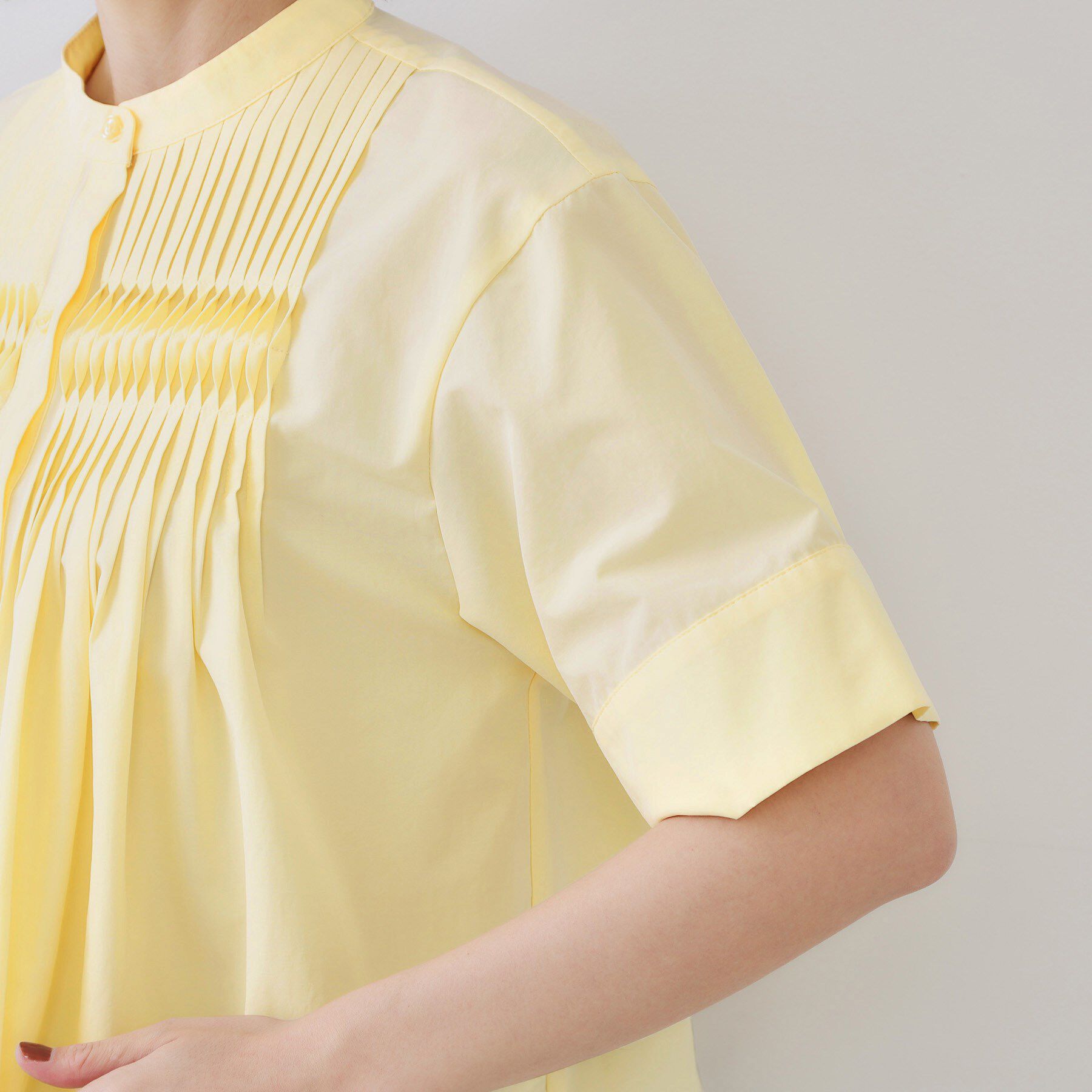 OPAQUE.CLIP「ピンタックフレアシャツ【洗濯機洗い可】」|シャツ・ブラウス|