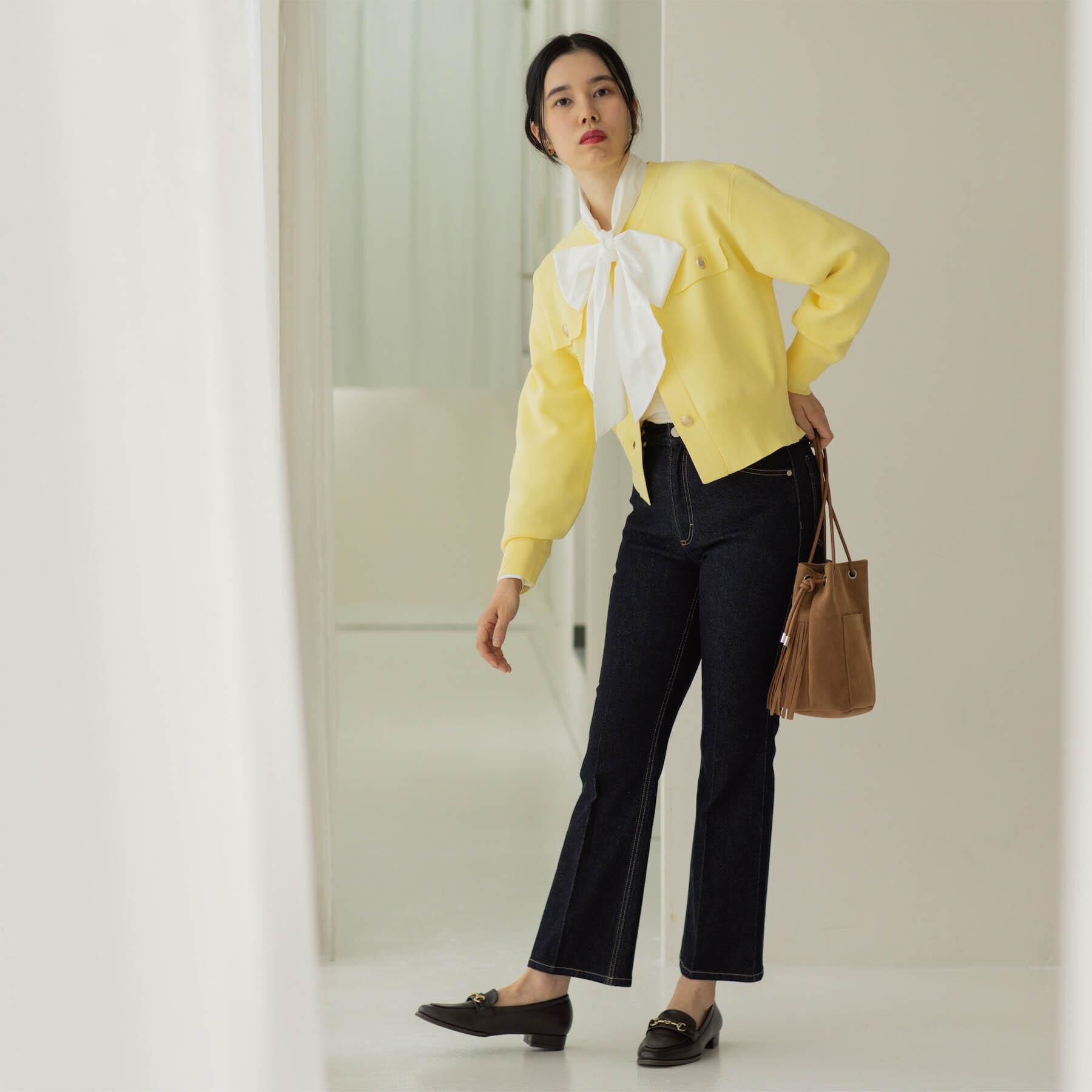 OPAQUE.CLIP「ストレッチセミフレアデニム【洗濯機洗い可】《SS-LLサイズ》」|デニム|