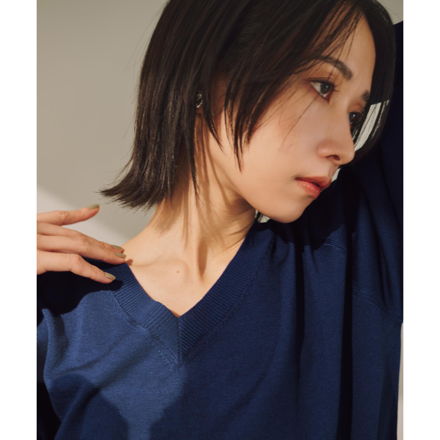 OPAQUE.CLIP「リラクシーVネックニット【洗濯機洗OK】《6col》」|ニット・セーター|