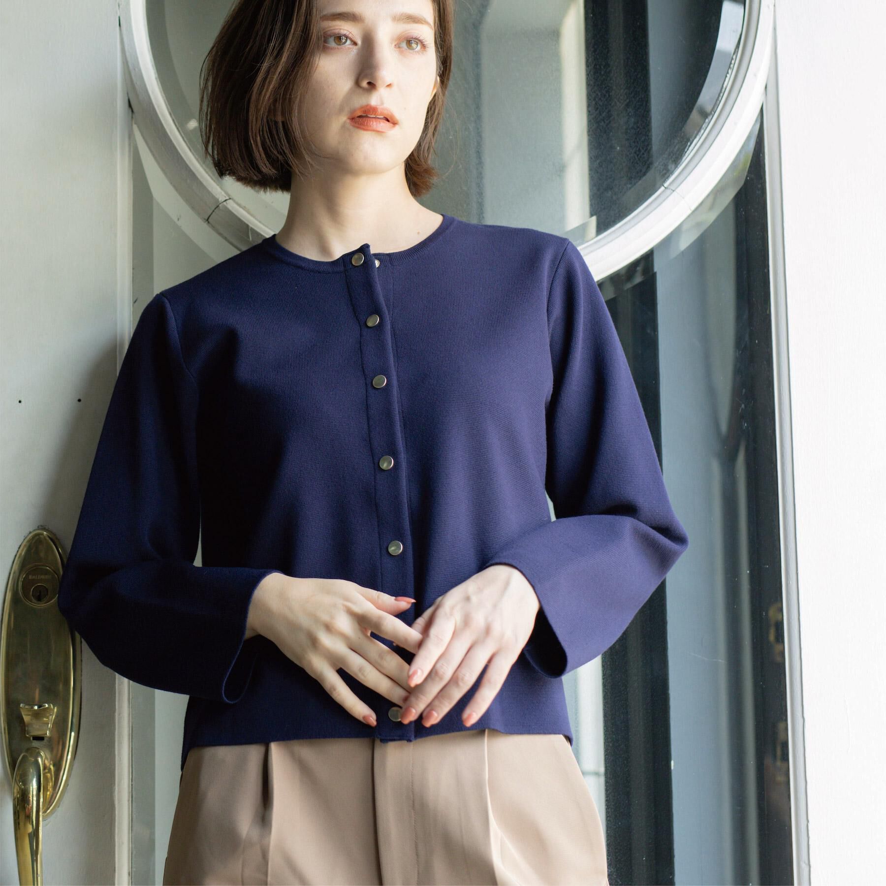 OPAQUE.CLIP「スナップボタンニットカーディガン【UVケア/洗濯機OK】《6col/S～LL》」|カーディガン|