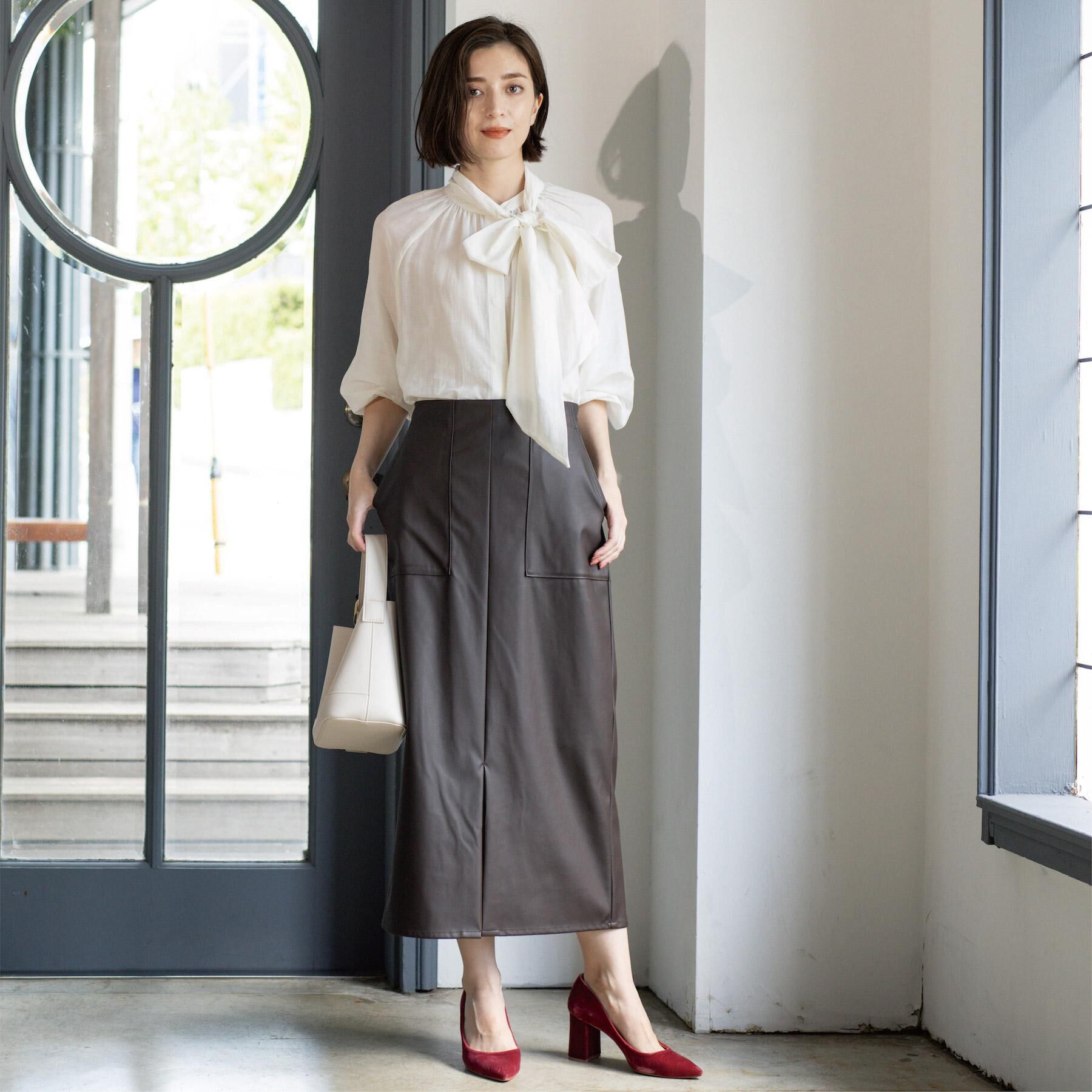 OPAQUE.CLIP「ストレッチダブルポケットタイトスカート【洗える】」|スカート|