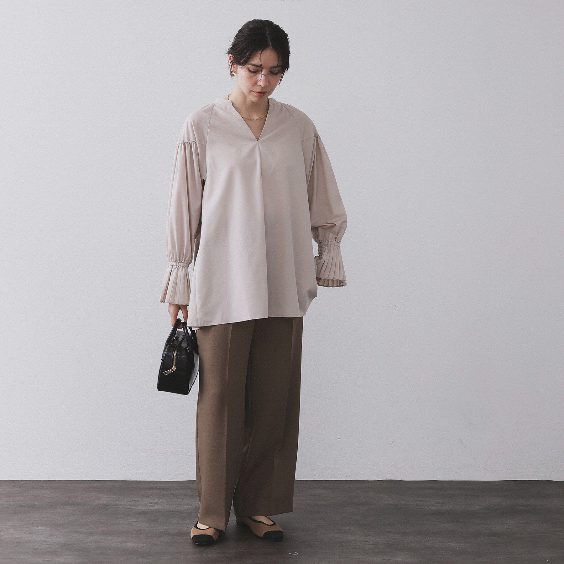 OPAQUE.CLIP「プリーツキャンディスリーブブラウス【洗濯機洗い可】」|シャツ・ブラウス|