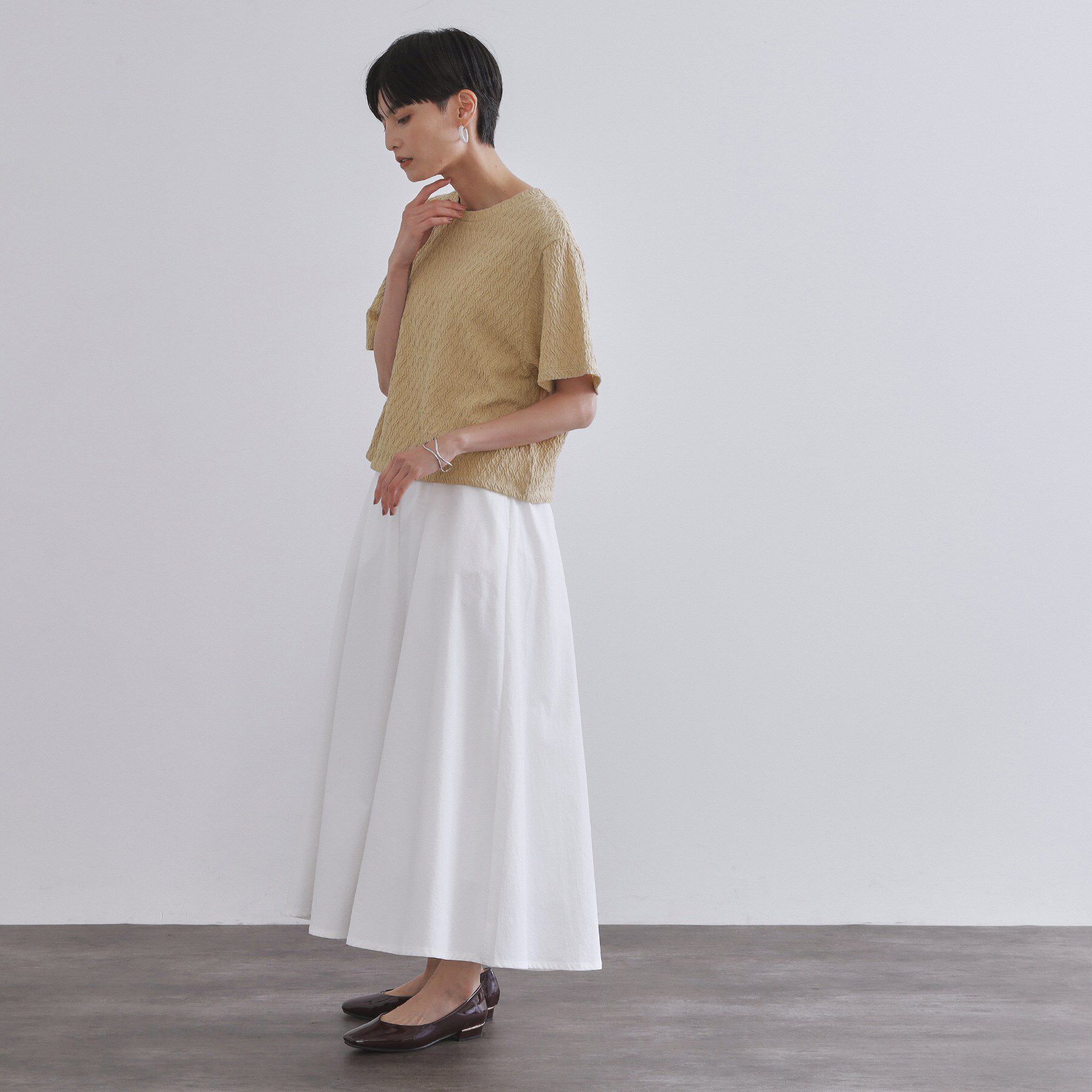 OPAQUE.CLIP「ふくれジャカードトップス【洗濯機洗い可】」|Tシャツ・カットソー|