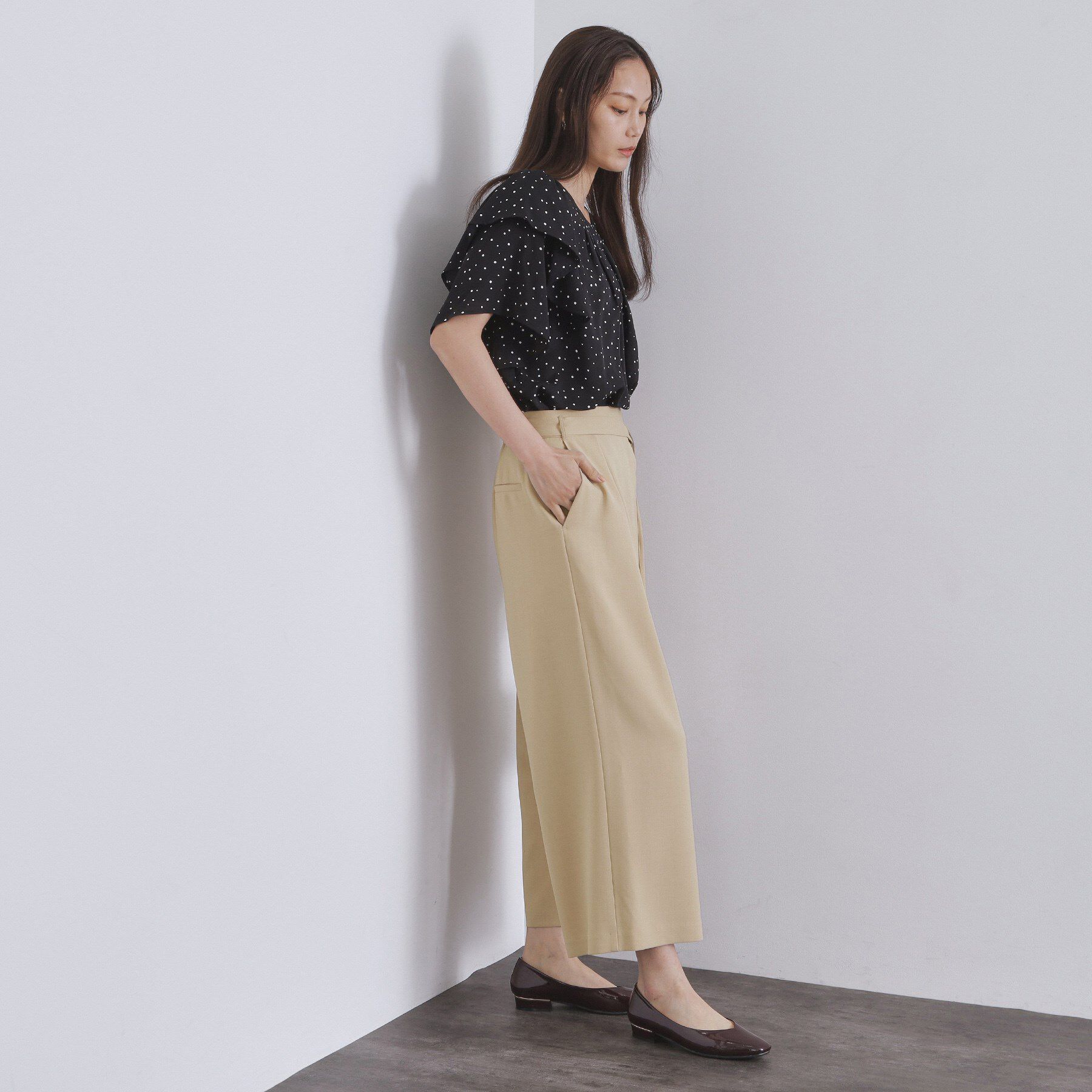 OPAQUE.CLIP「サッシュリボン付きラップデザインパンツ【洗濯機洗い可】」|その他|