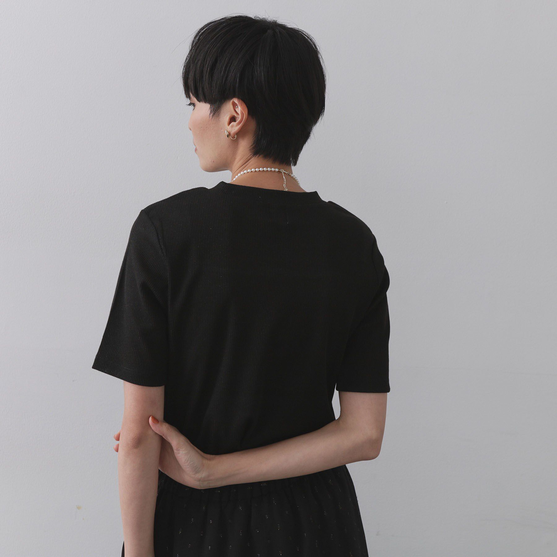 OPAQUE.CLIP「ラメリブカットソー【洗濯機洗い可】」|Tシャツ・カットソー|