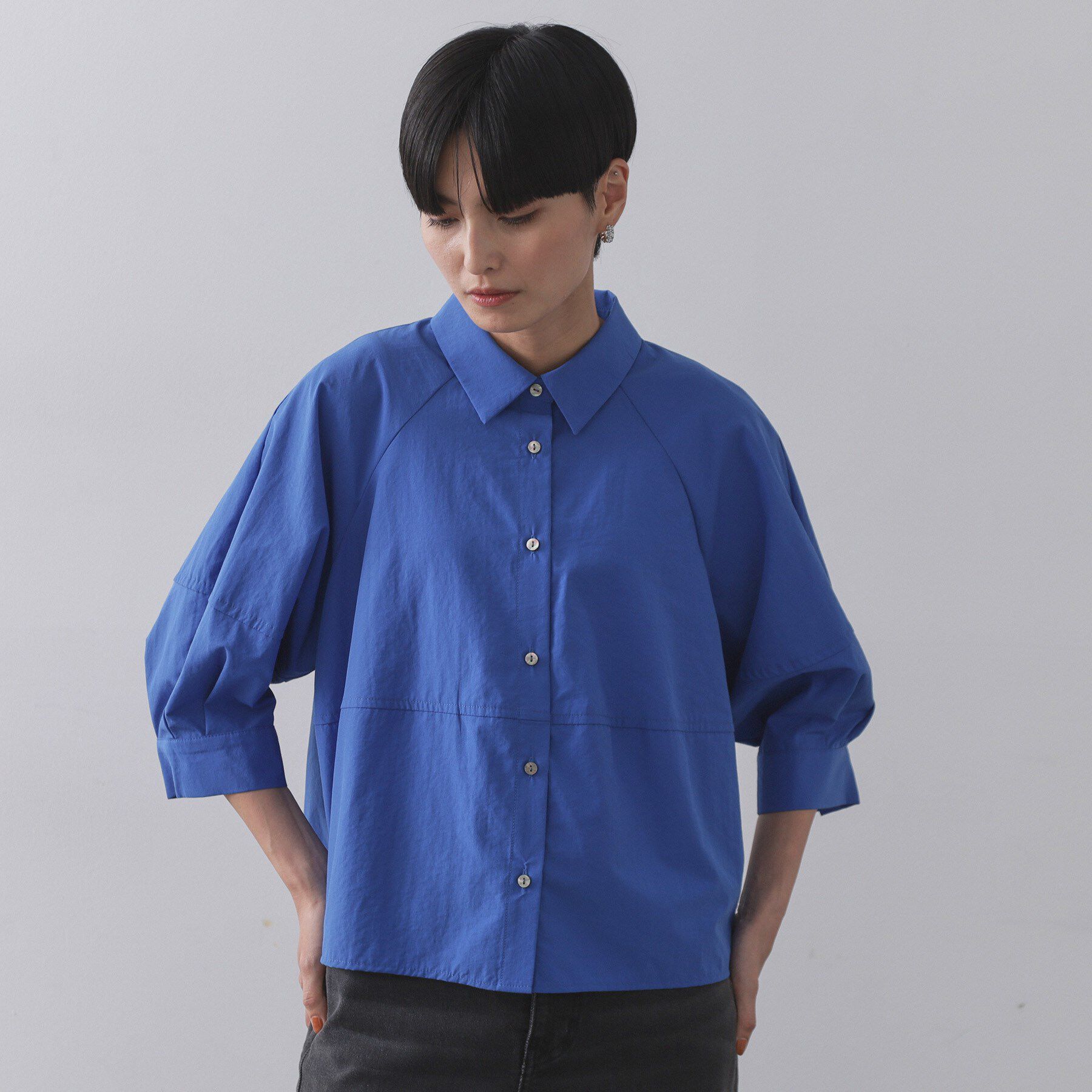 OPAQUE.CLIP「切替フォルムシャツ【洗濯機洗い可】」|シャツ・ブラウス|