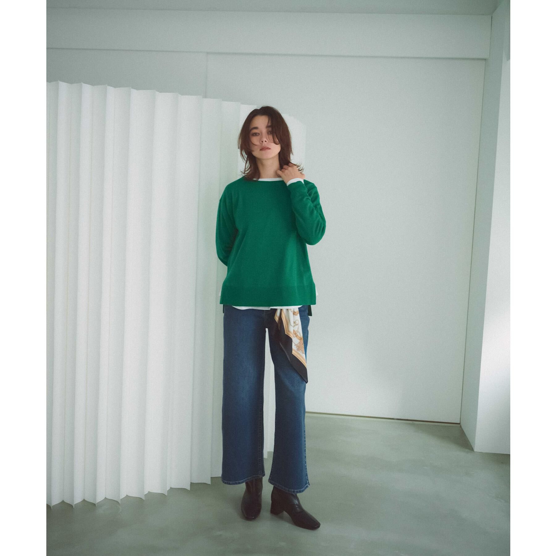 OPAQUE.CLIP「ボートネックニット/エクストラファインメリノウール【THEシリーズ/洗濯機OK】」|ニット・セーター|