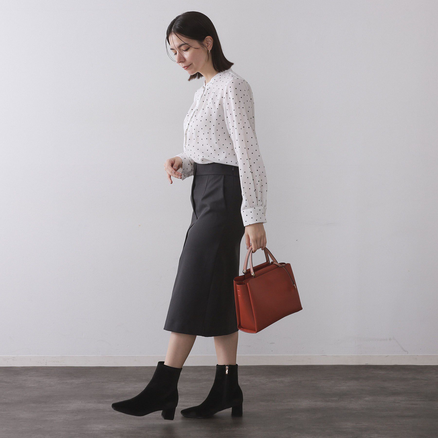 OPAQUE.CLIP「プリント柄タックデザインブラウス【洗濯機OK】」|シャツ・ブラウス|