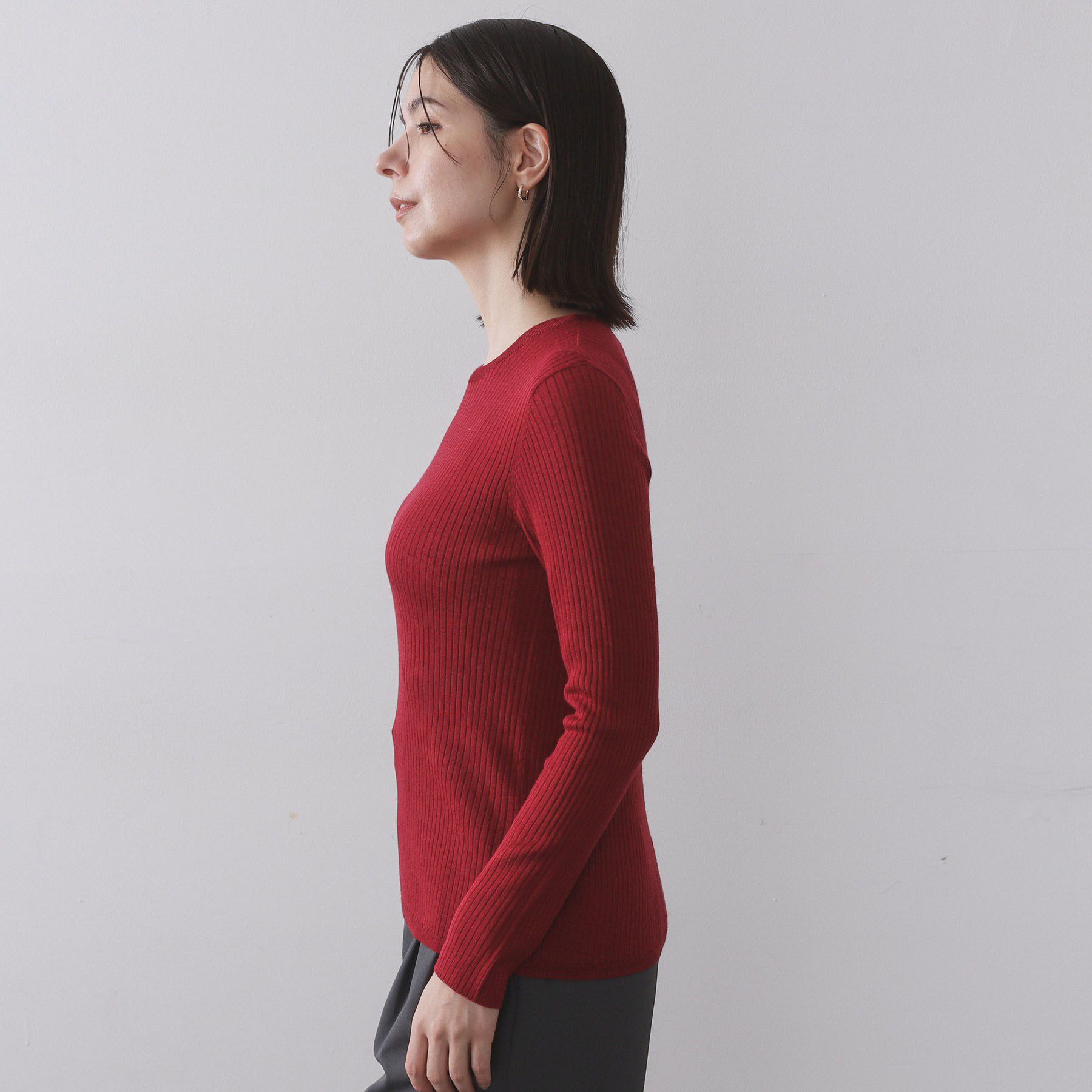 OPAQUE.CLIP「シアーリブニット【洗濯機OK】」|ニット・セーター|