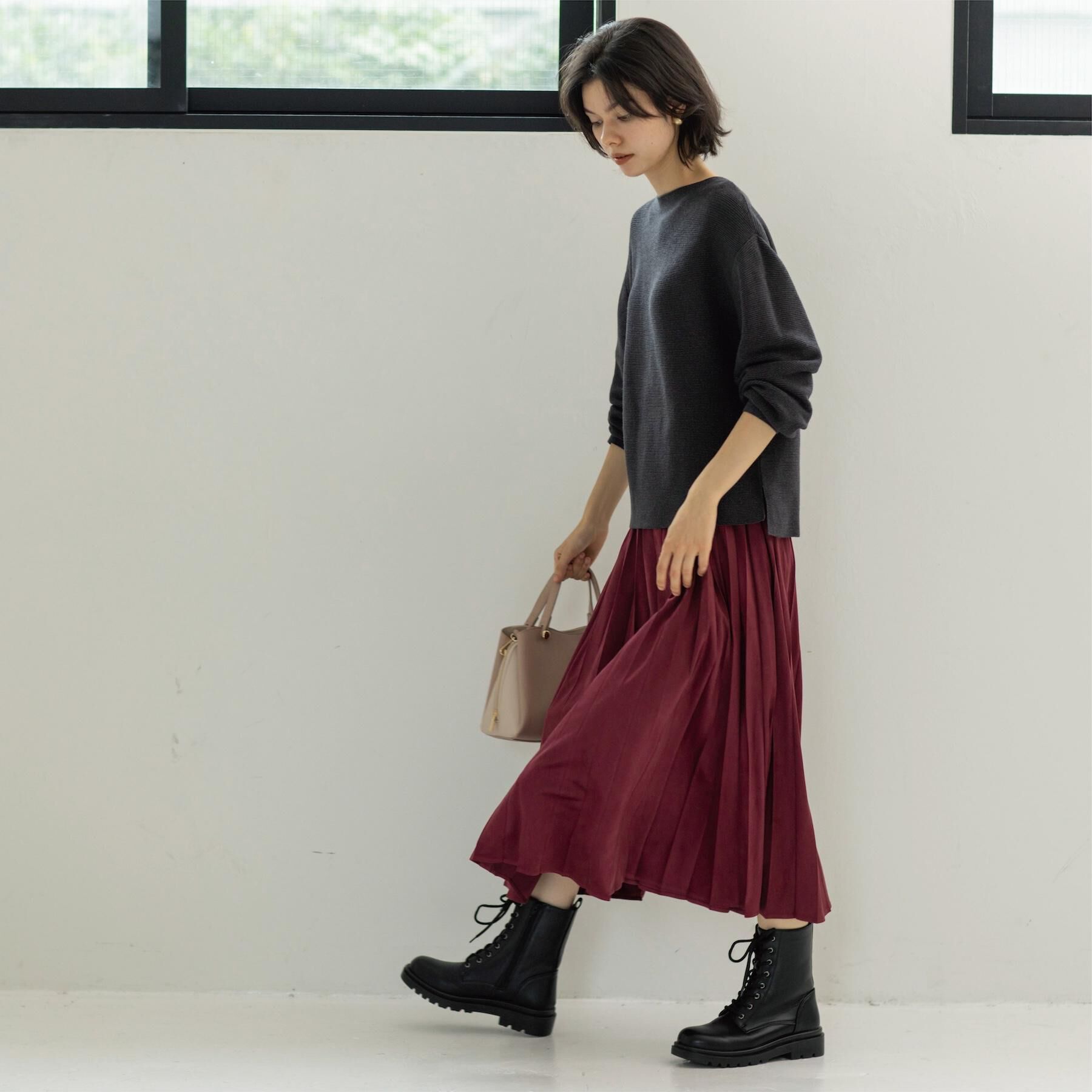 OPAQUE.CLIP「ラメガーターボートネックニット【洗濯機OK】」|ニット・セーター|