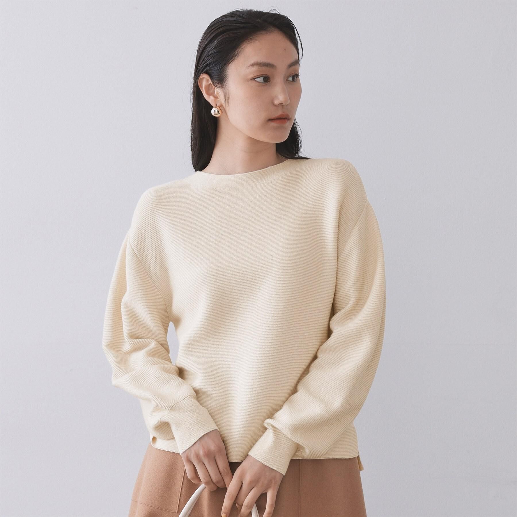 OPAQUE.CLIP「ラメガーターボートネックニット【洗濯機OK】」|ニット・セーター|