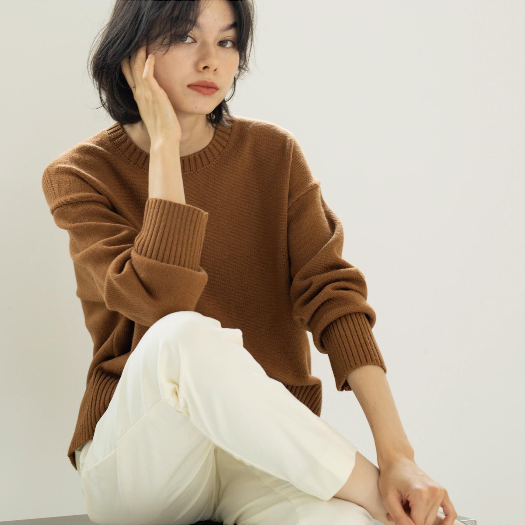 OPAQUE.CLIP「バックボタンリラクシーニット【洗濯機OK】」|ニット・セーター|