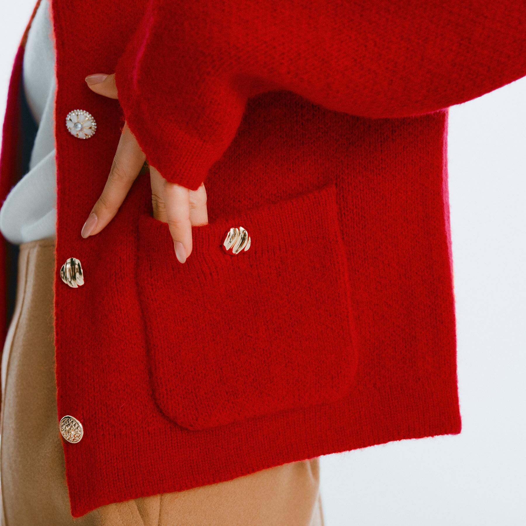 OPAQUE.CLIP「ビジューボタンニットカーディガン【洗える】」|カーディガン|