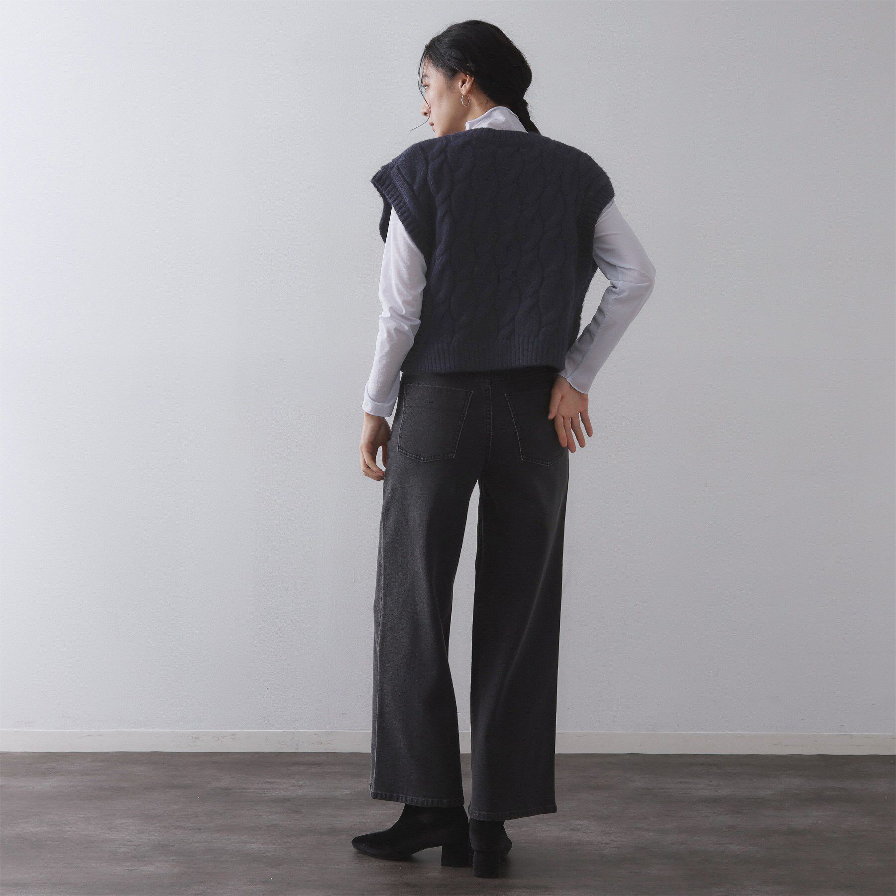 OPAQUE.CLIP「ケーブルローゲージベスト【洗濯機OK】」|ベスト・ジレ|