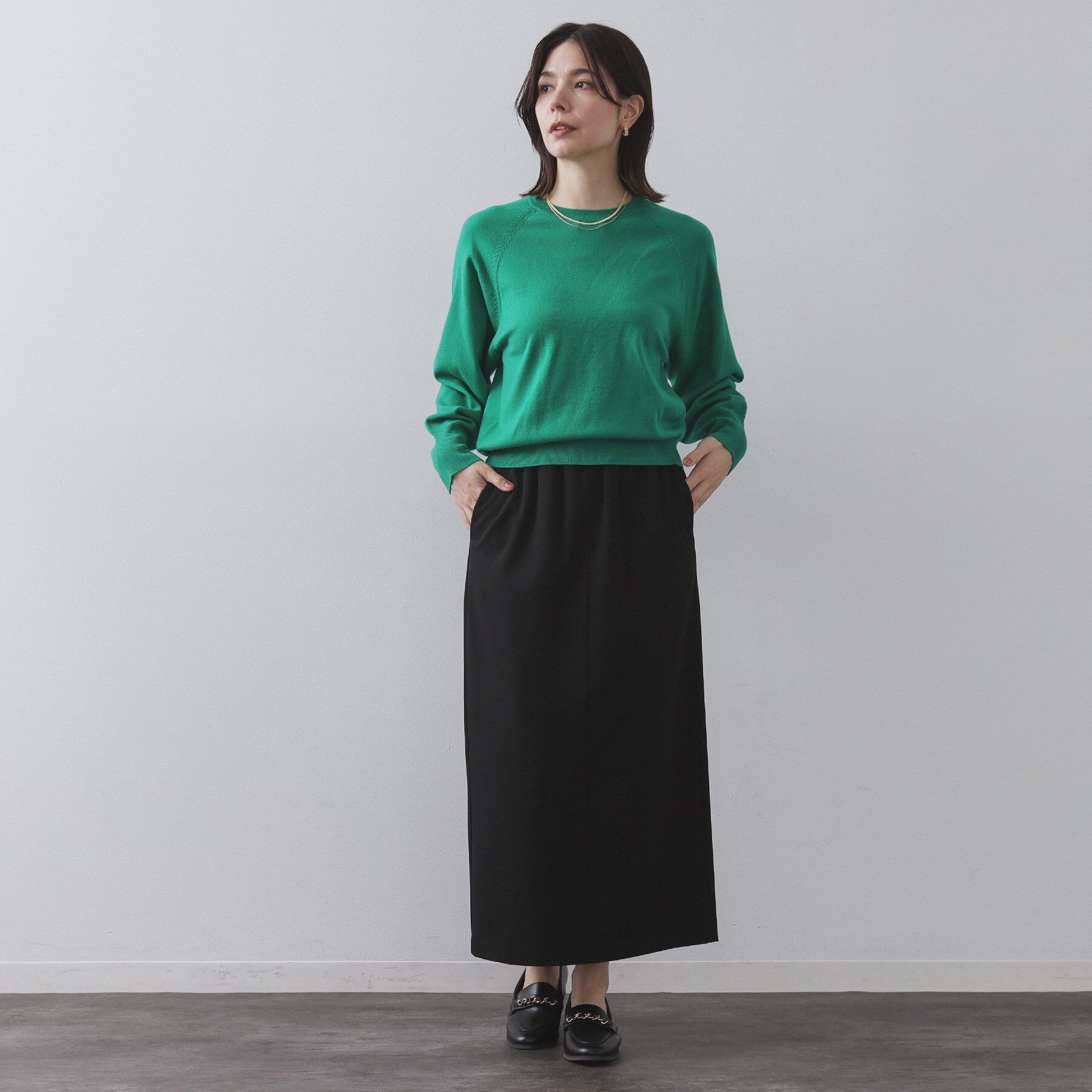 OPAQUE.CLIP「裏起毛イージーナロースカート／ネオサーモ【蓄熱素材／洗濯機洗い可」|スカート|