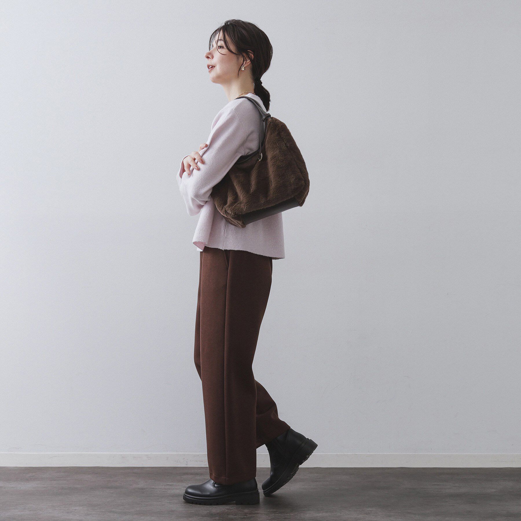 OPAQUE.CLIP「【フェイクファー／キルティング】くり手ミドルトートバッグ」|トートバッグ|