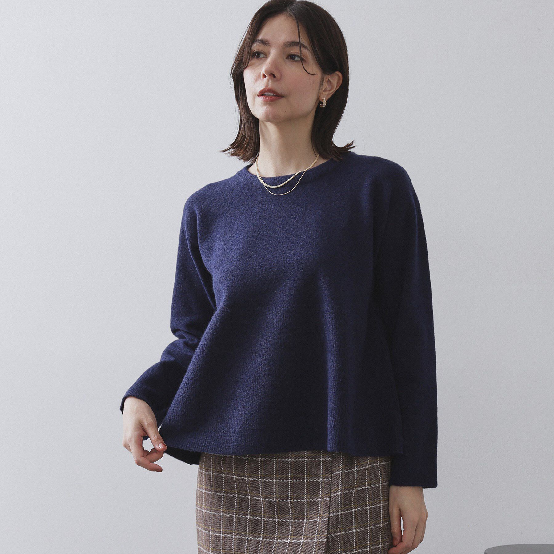 OPAQUE.CLIP「ペプラムニット【洗濯機OK】」|ニット・セーター|