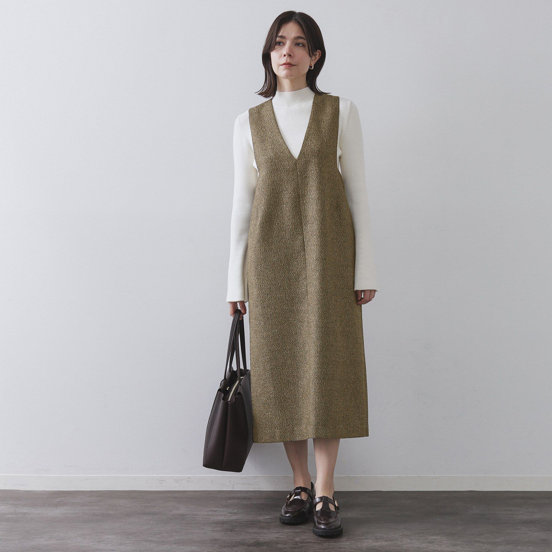 OPAQUE.CLIP「ラメツイードジャンスカ【洗濯機OK】」|ワンピース|