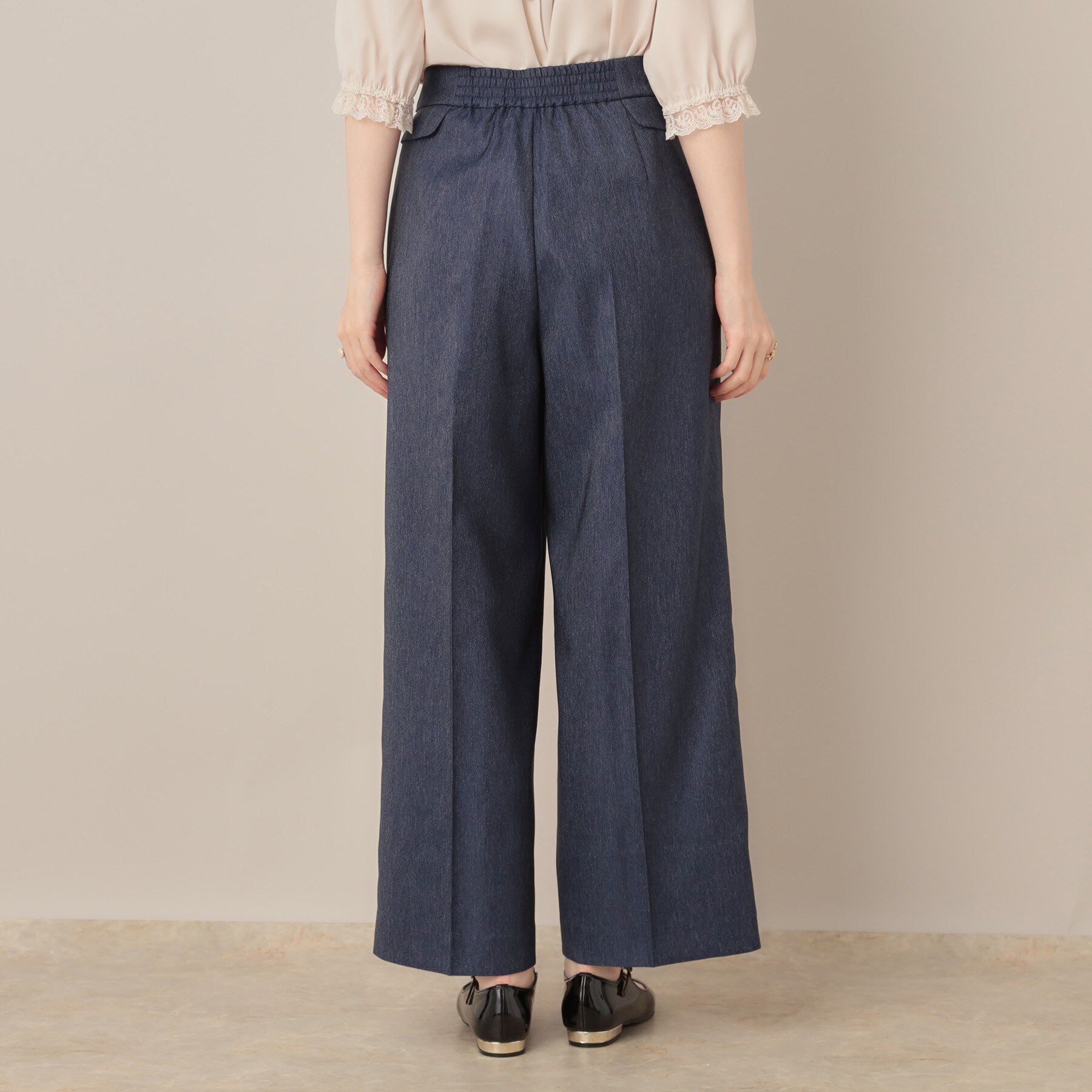 Couture broach「【マシンウォッシャブル・スッキリ見え】デニムライク釦デザインパンツ」|その他|