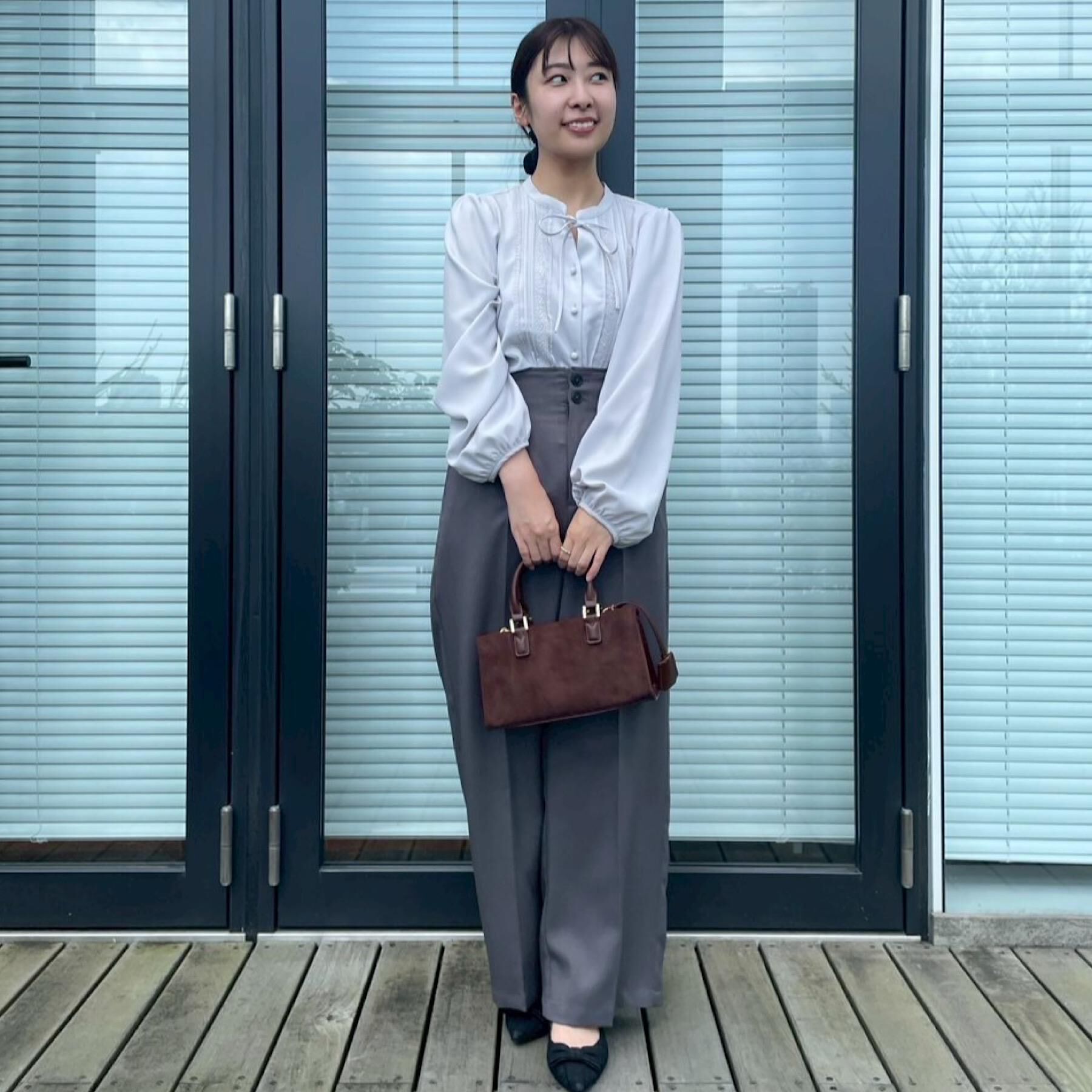 Couture broach「【帯電防止・通勤】ウエストリボン サスペンダー付きワイドパンツ」|その他|