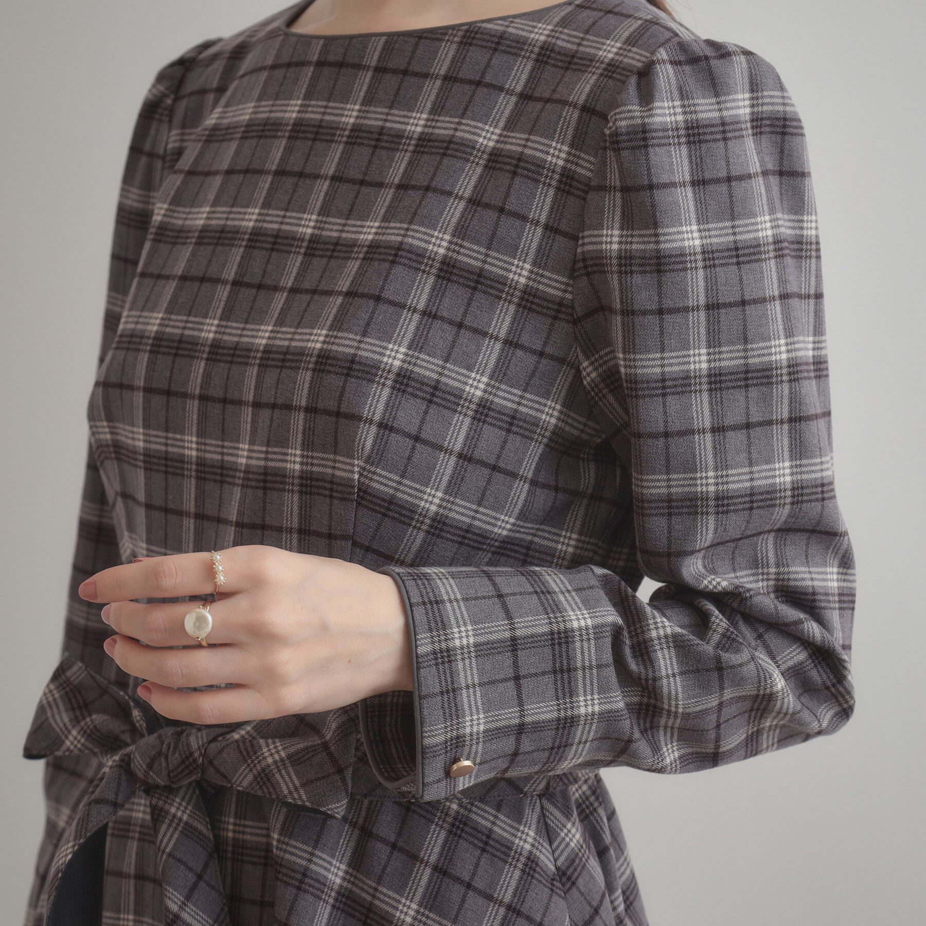 Couture broach「【大人可愛い・微起毛】先染めチェック柄フィット＆フレアワンピース」|ワンピース|