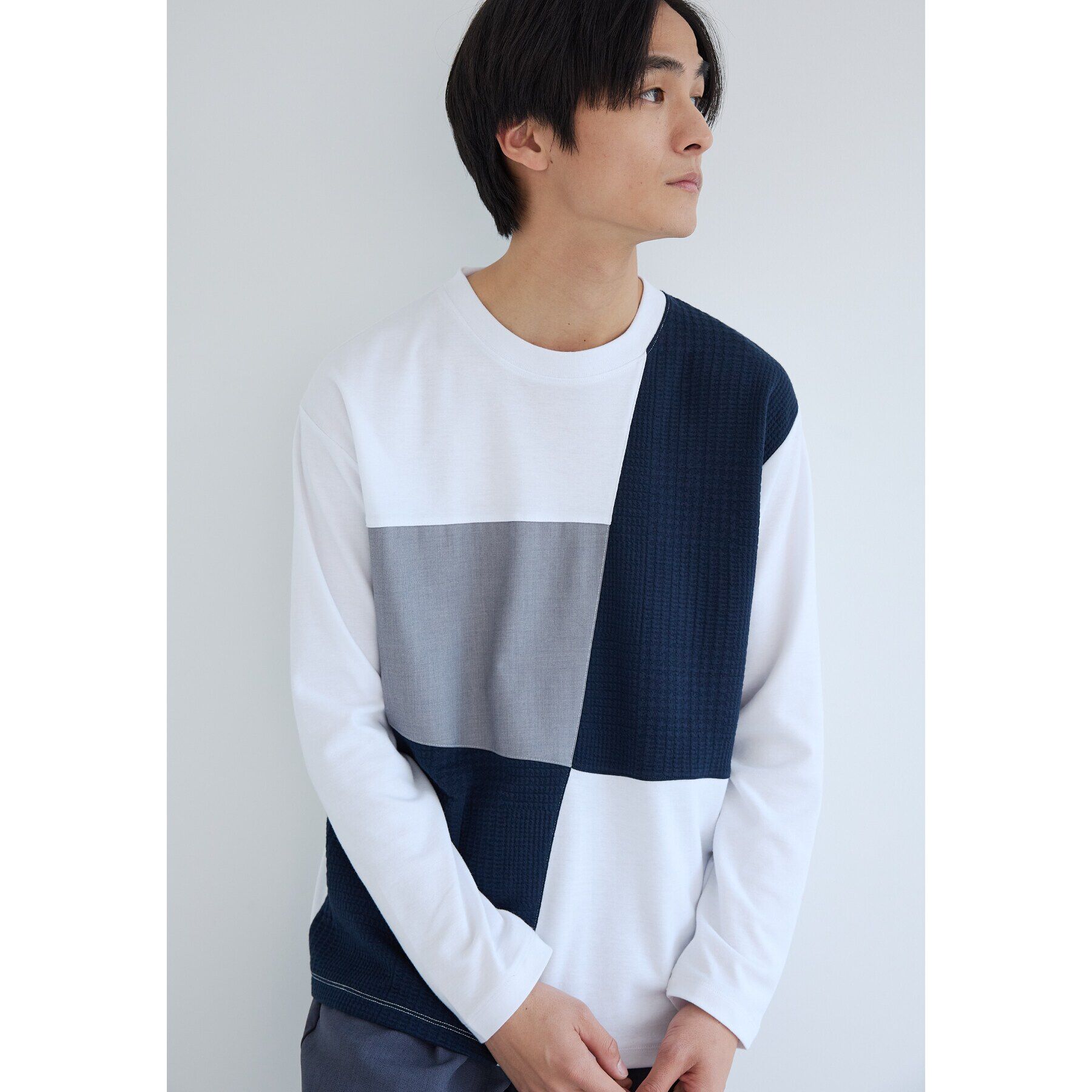 THE SHOP TK「パネルブロッキング長袖Tシャツ」|Tシャツ・カットソー|