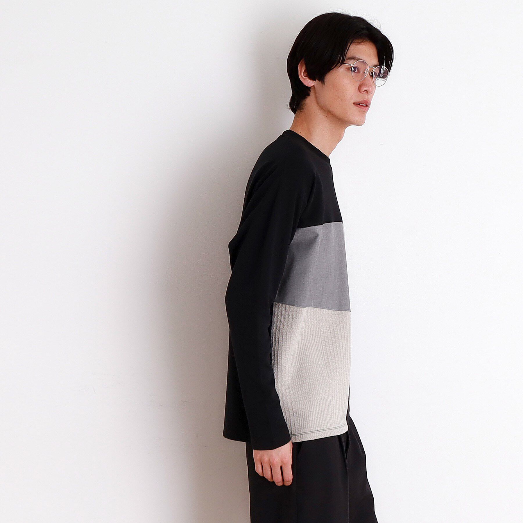 THE SHOP TK「パネルブロッキング長袖Tシャツ」|Tシャツ・カットソー|