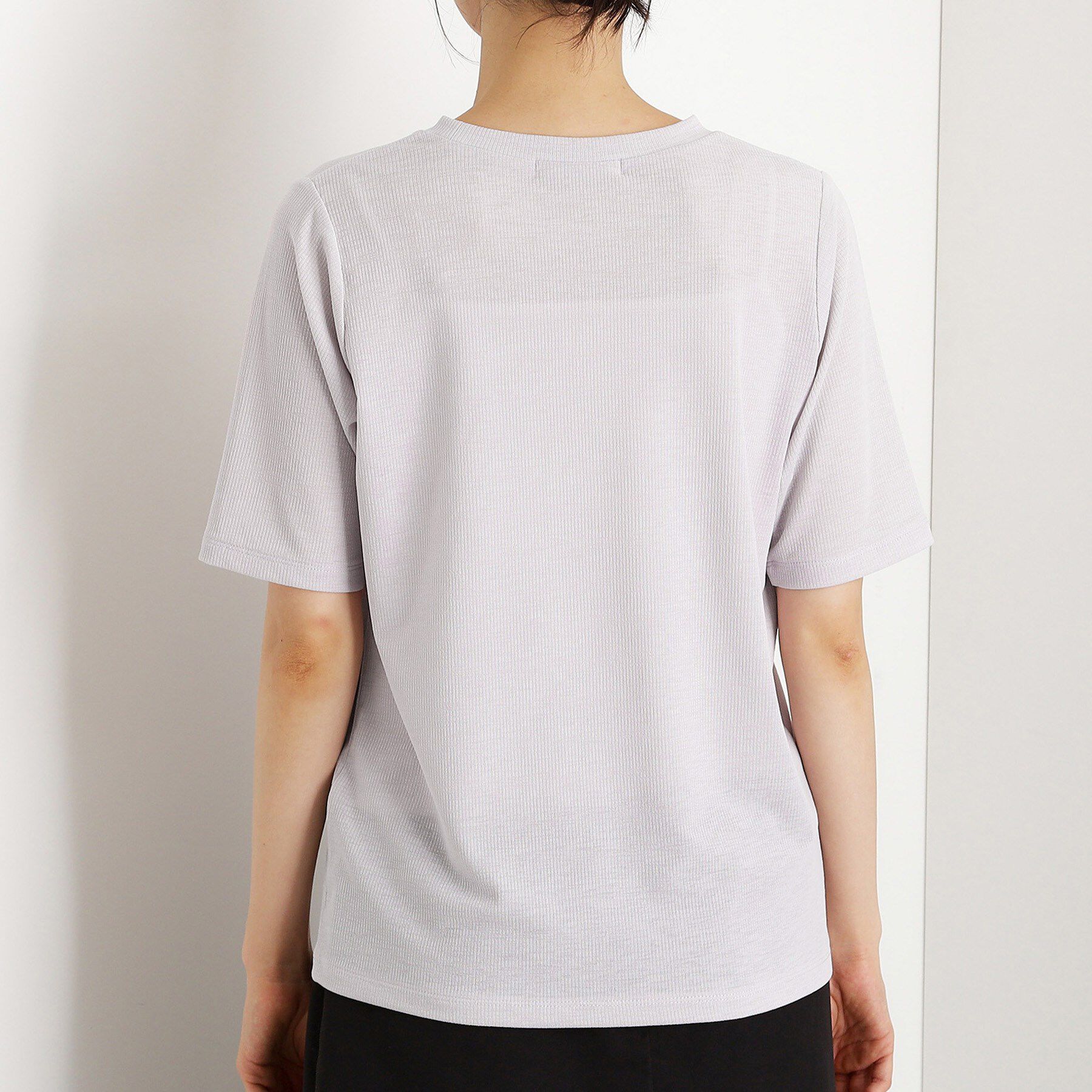 THE SHOP TK「5分袖シアーTシャツ【二の腕カバー/洗濯機OK】」|Tシャツ・カットソー|